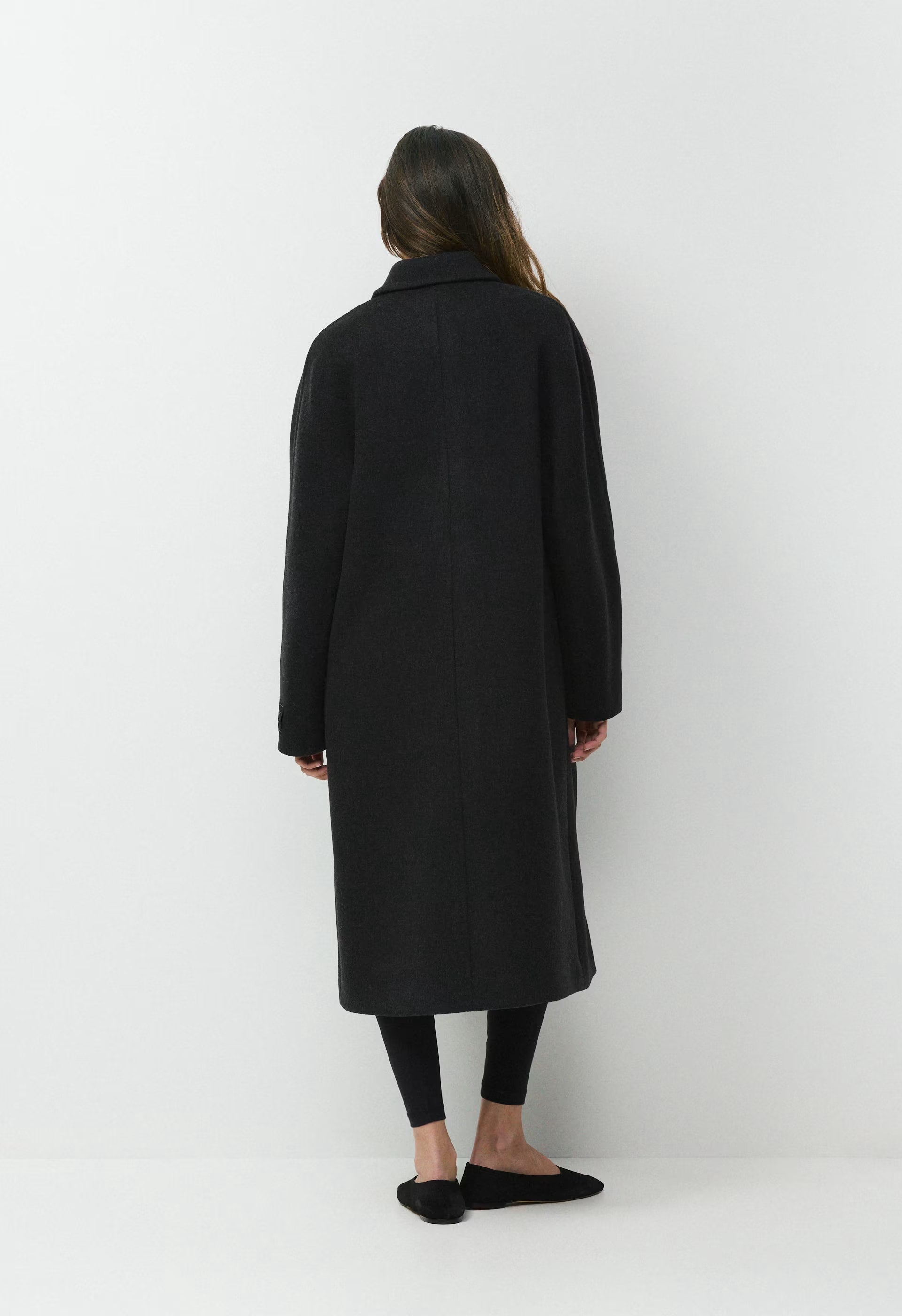 The Slouch™ Coat - Soft Wool Cashmere - HEATHER BLACK