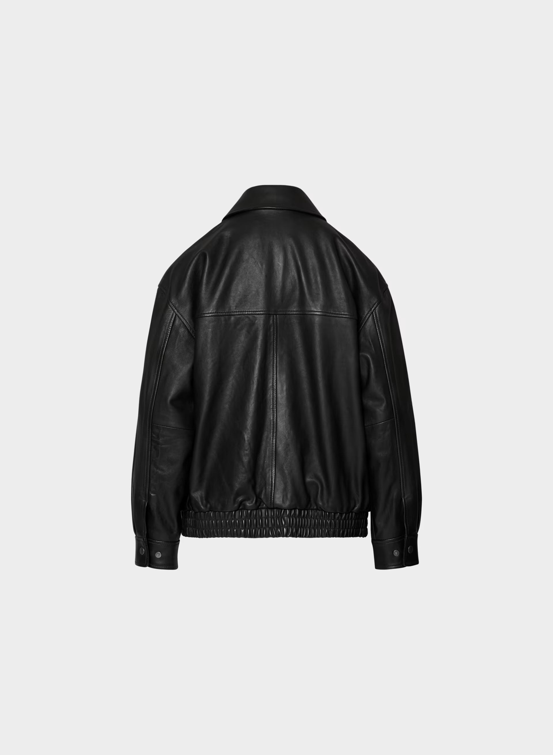 Jones Bomber - Leather - BLACK