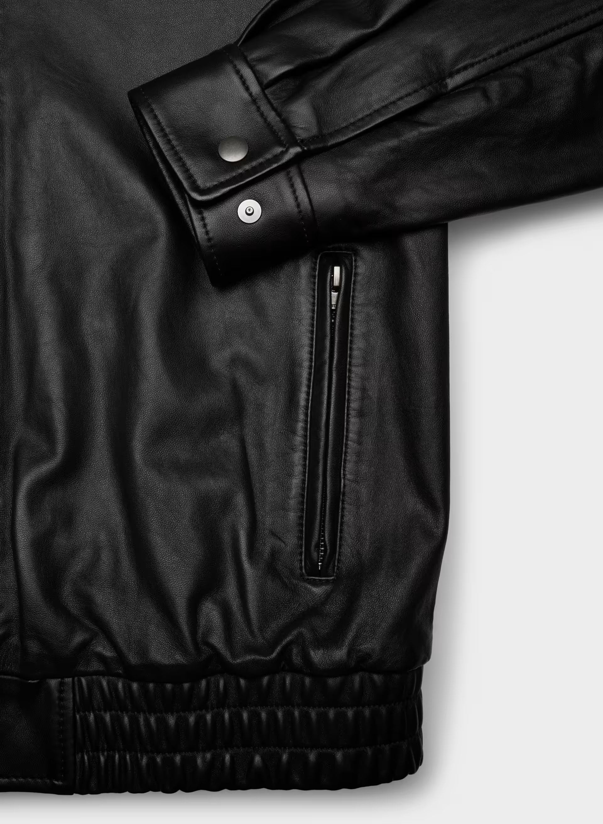 Jones Bomber - Leather - BLACK