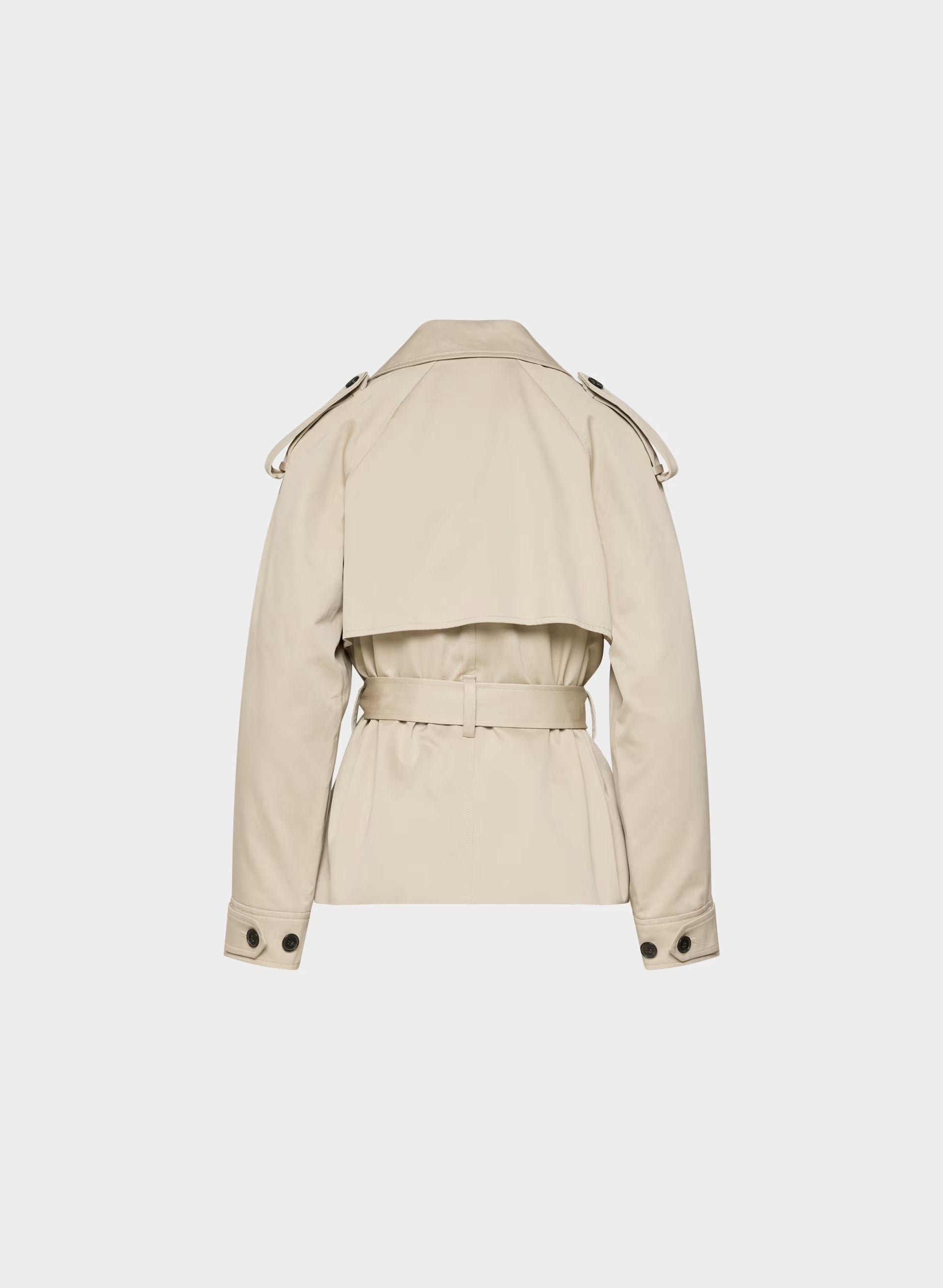 The Davis Short Trench Coat - Rich Twill - MARCONA BEIGE