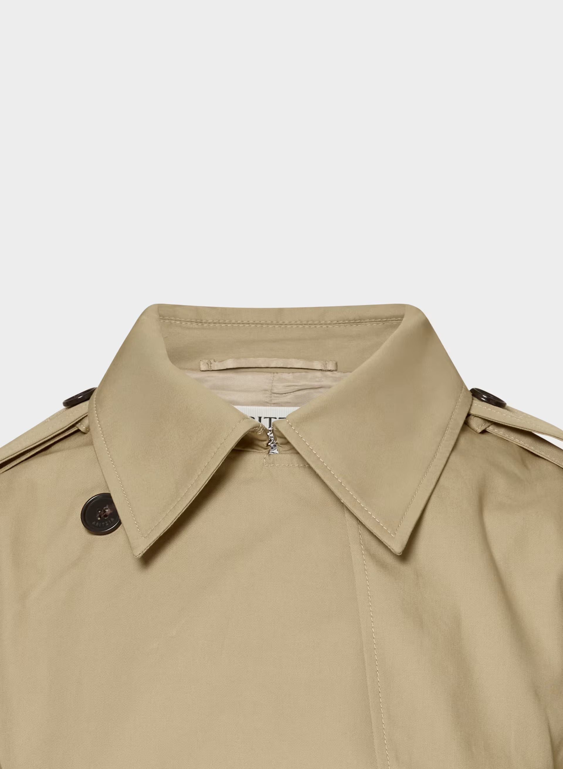 The Finch Short Trench Coat - City Twill - WICKER TAN