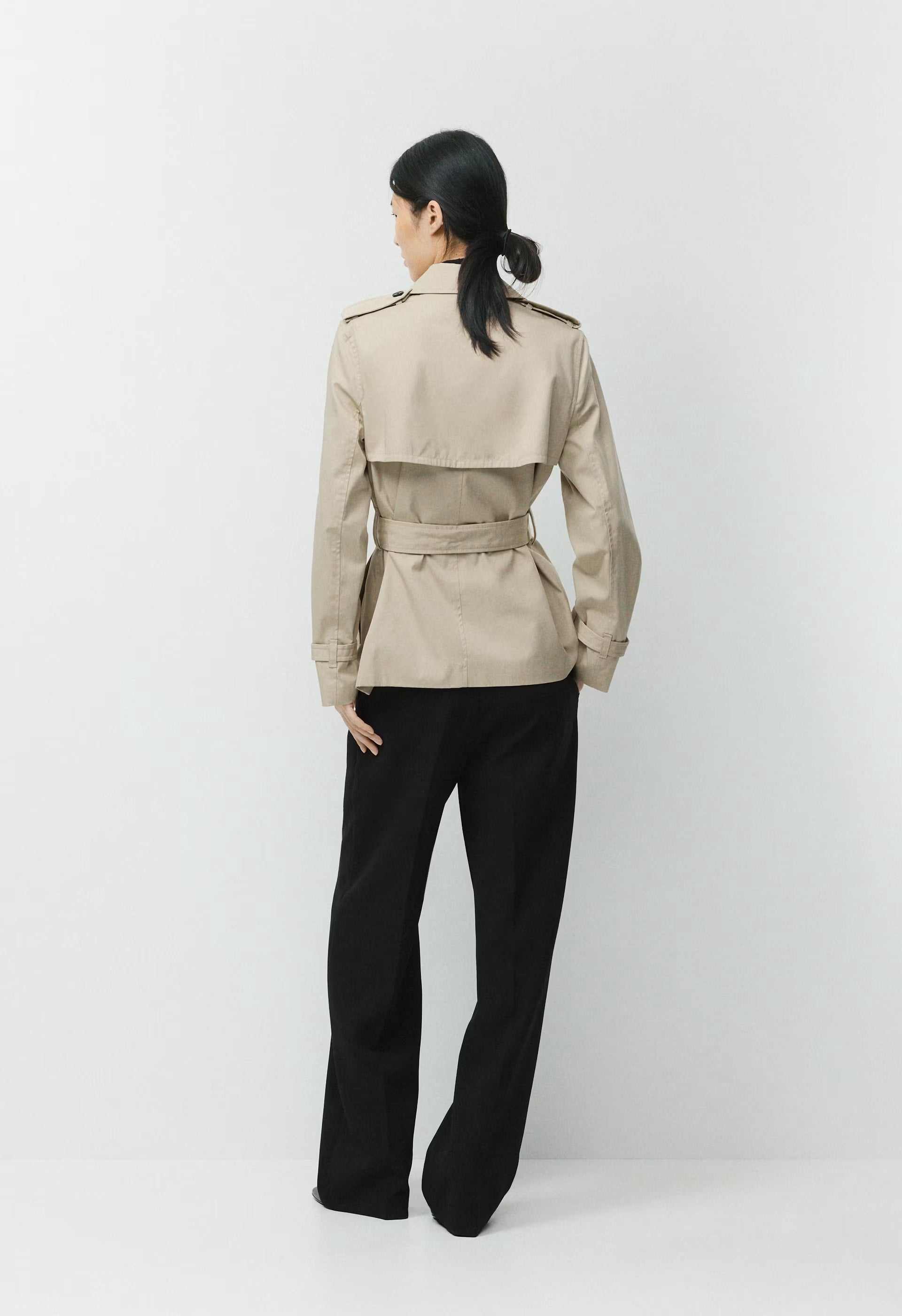 The Finch Short Trench Coat - City Twill - MARCONA BEIGE
