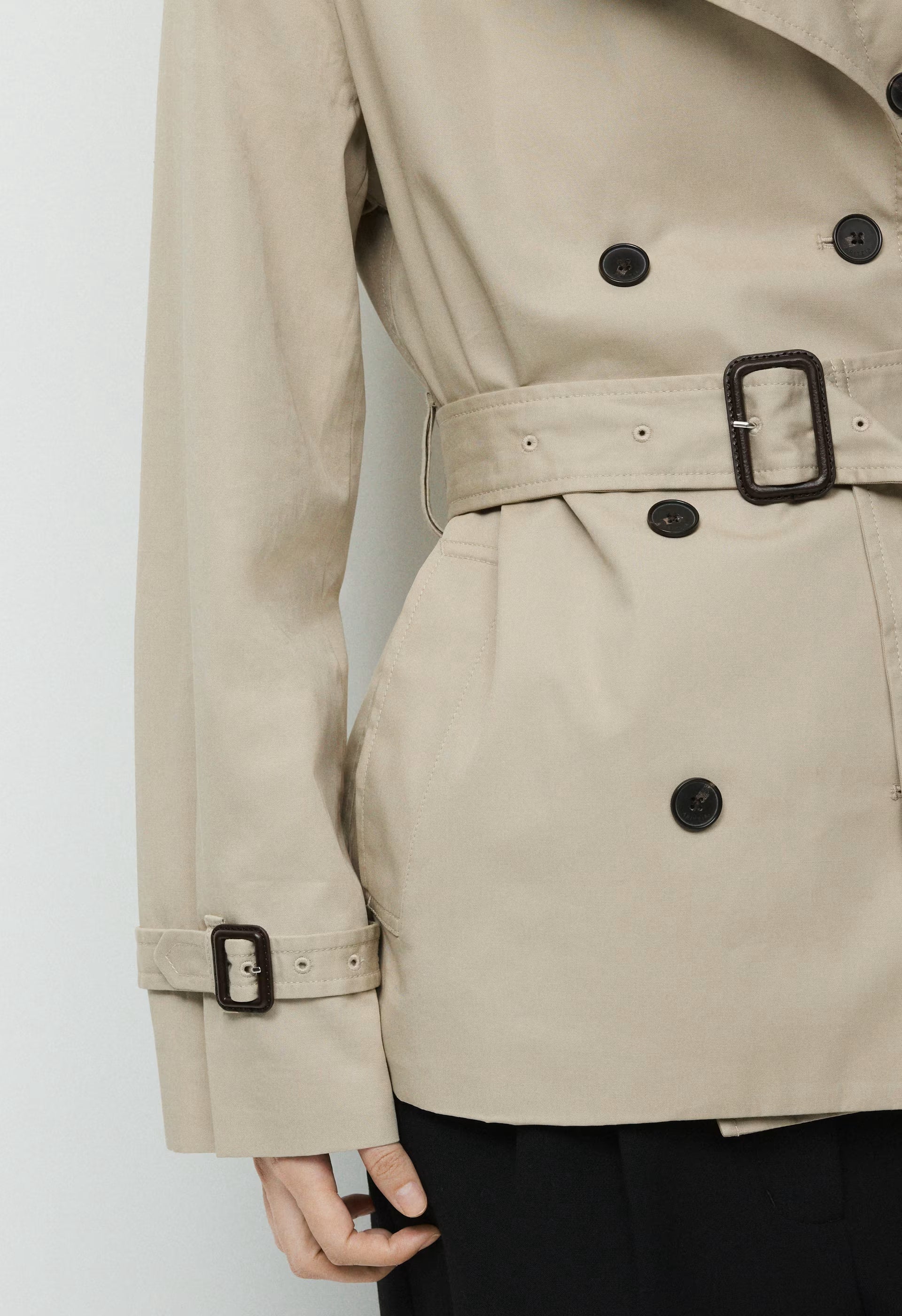 The Finch Short Trench Coat - City Twill - MARCONA BEIGE