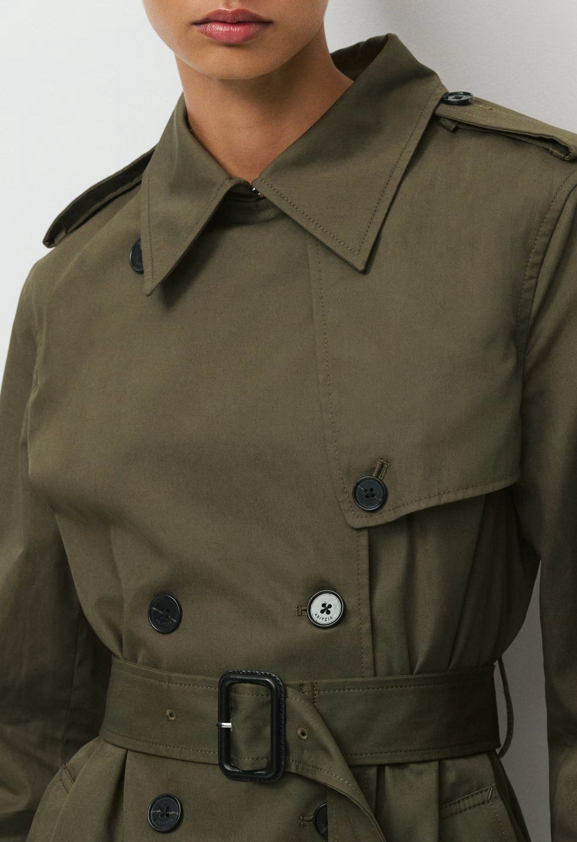 The Finch Short Trench Coat - City Twill - ATLAS OLIVE