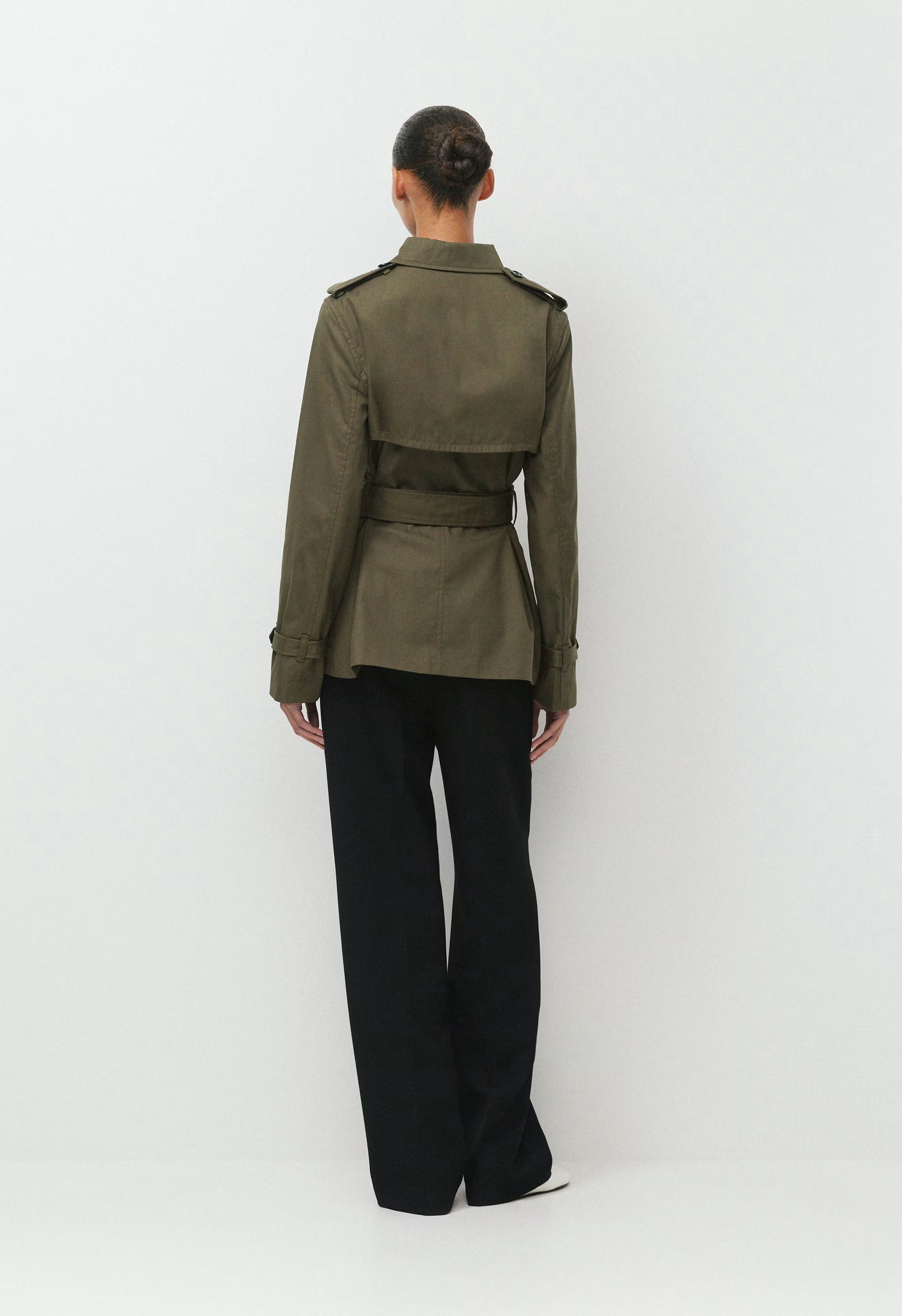 The Finch Short Trench Coat - City Twill - ATLAS OLIVE
