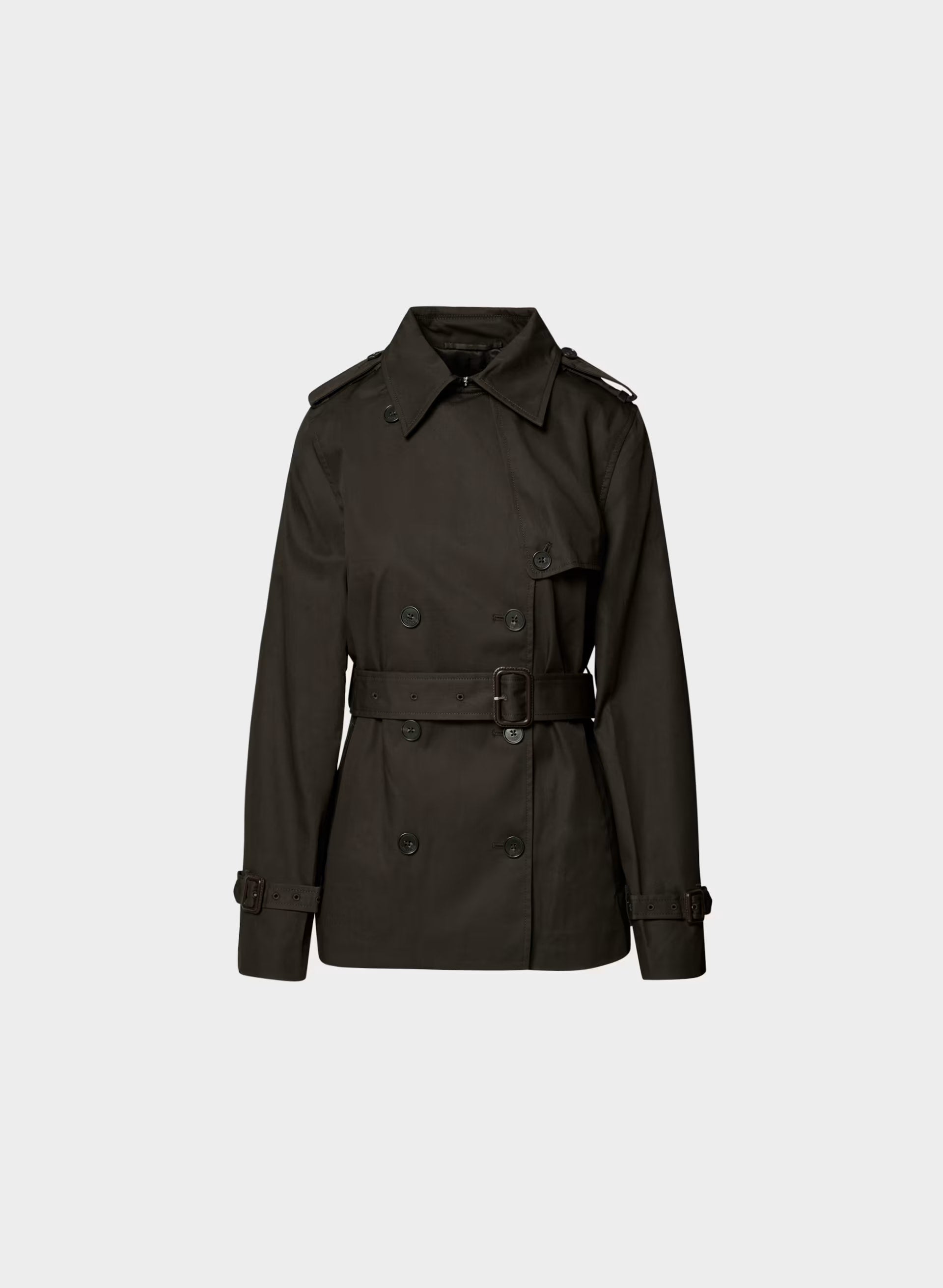 The Finch Short Trench Coat - City Twill - CACAO NIB BROWN