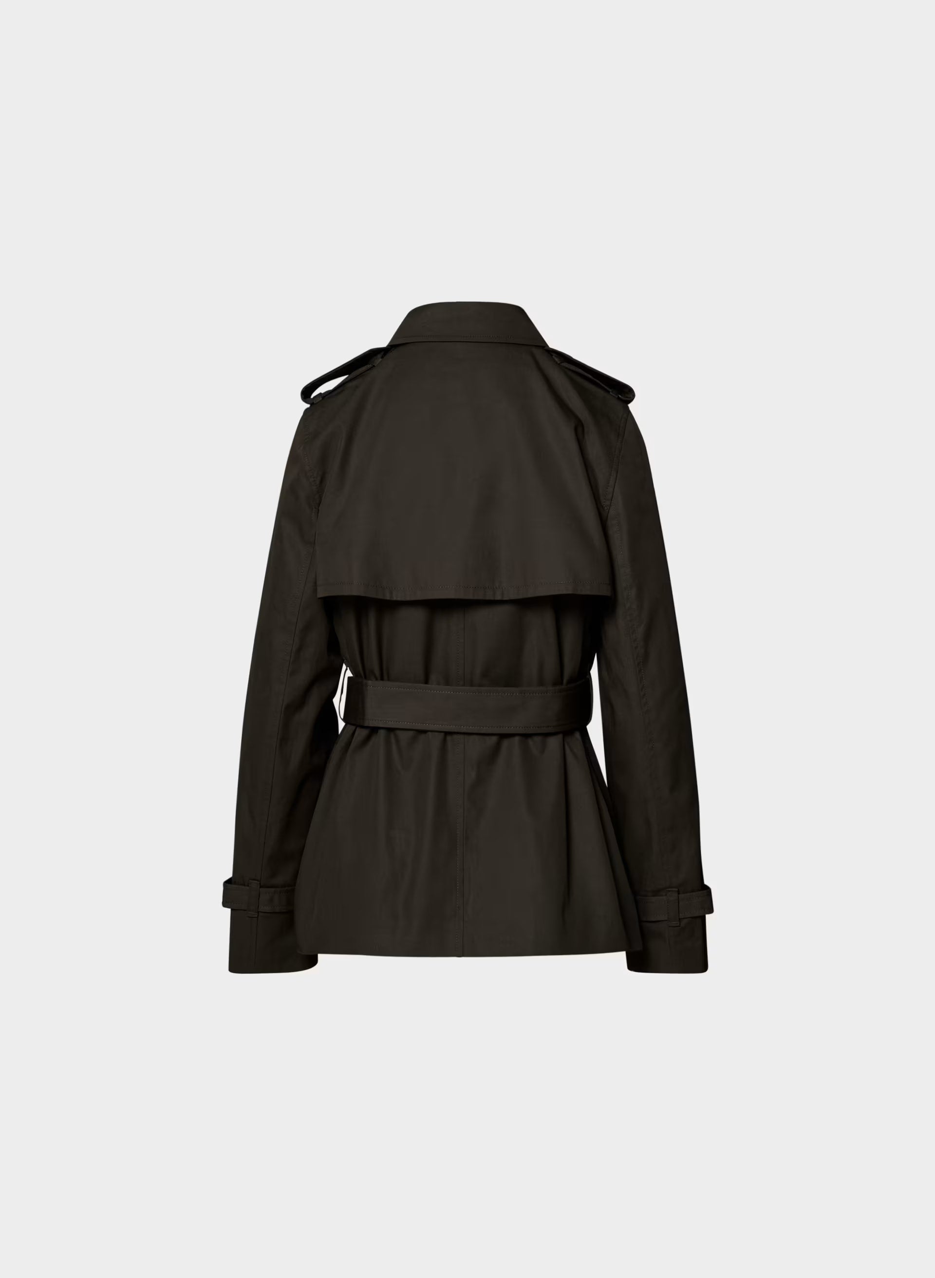 The Finch Short Trench Coat - City Twill - CACAO NIB BROWN