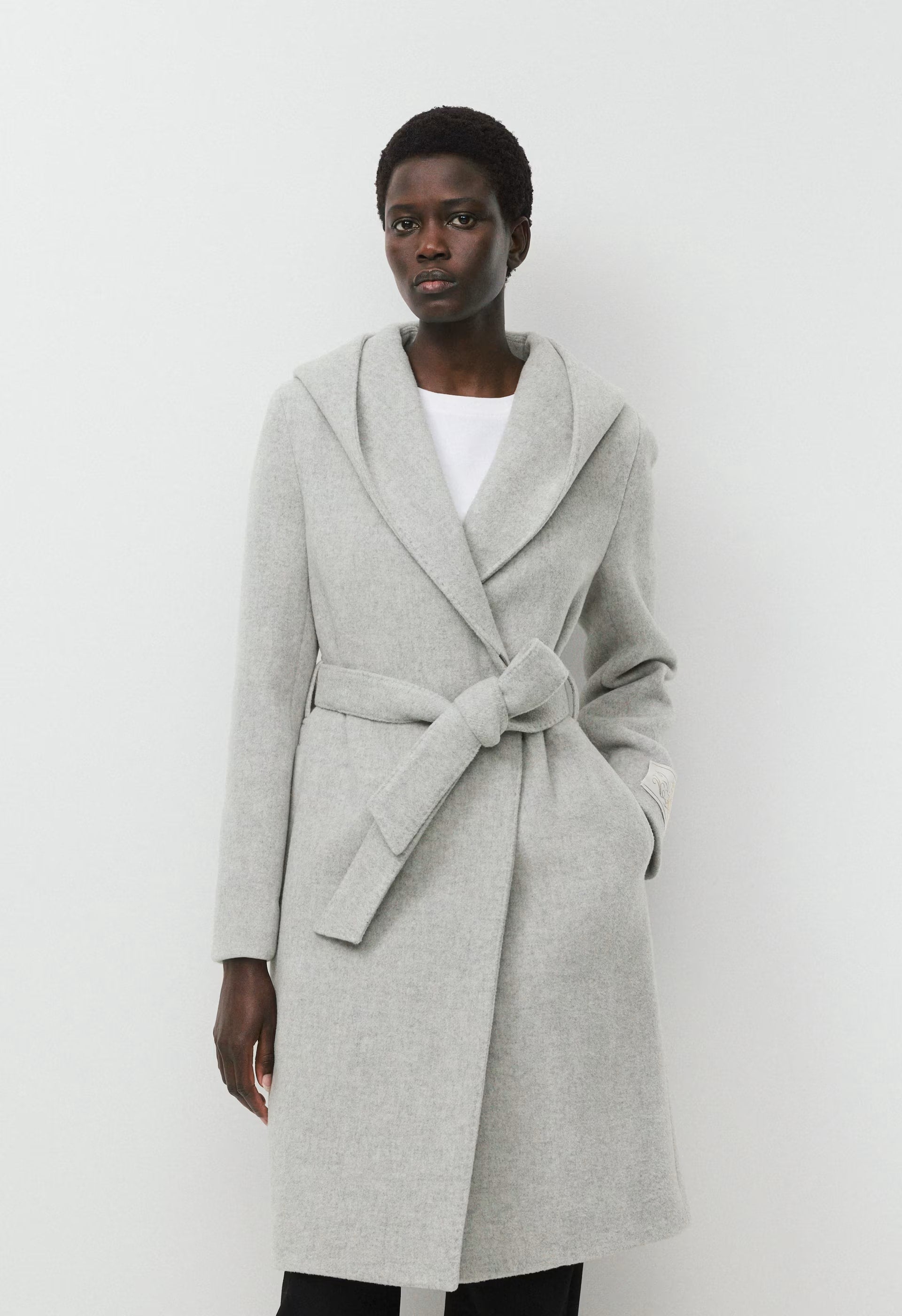 The Emilie Coat - Soft Wool Cashmere - HEATHER LIGHT GREY