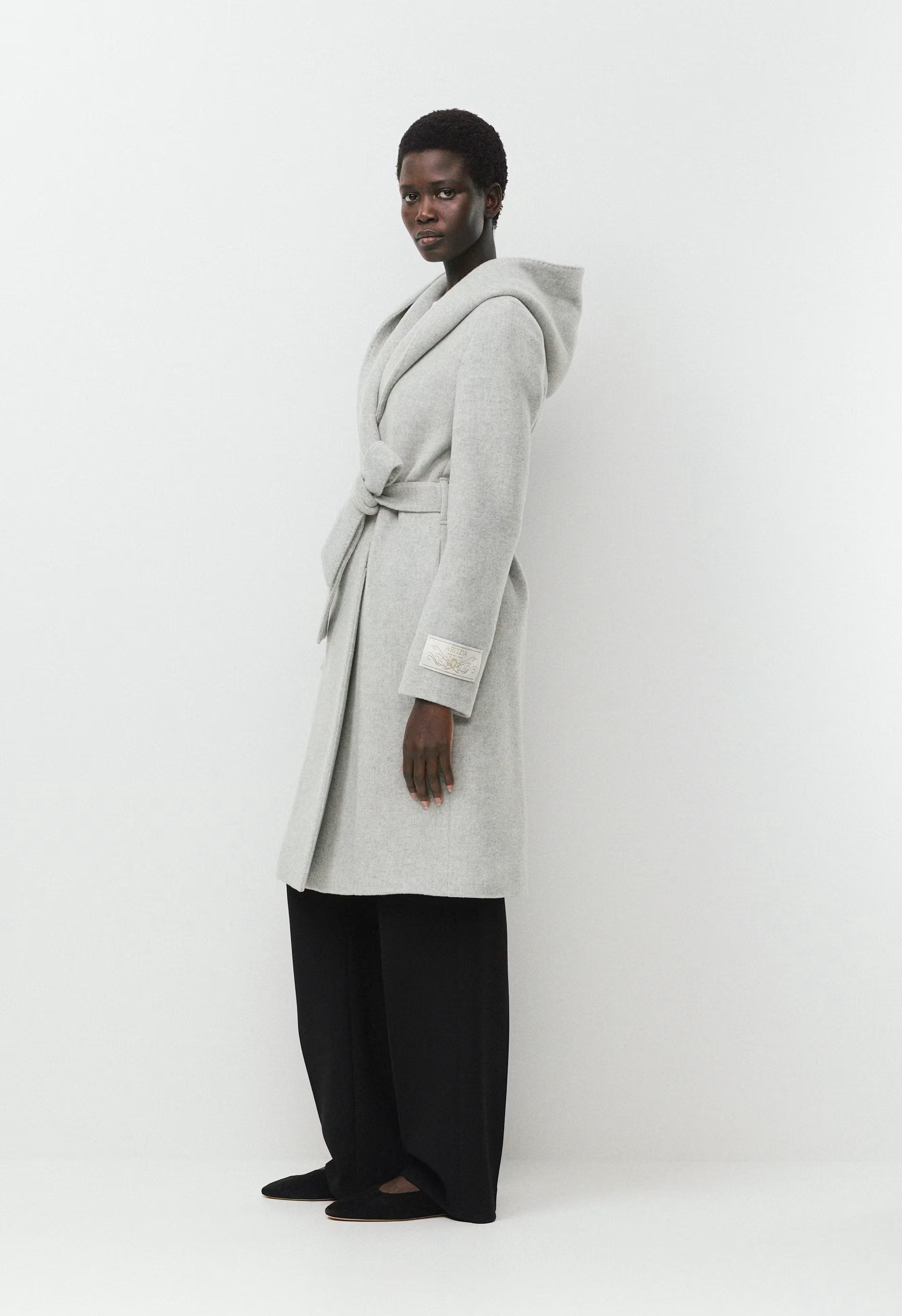The Emilie Coat - Soft Wool Cashmere - HEATHER LIGHT GREY