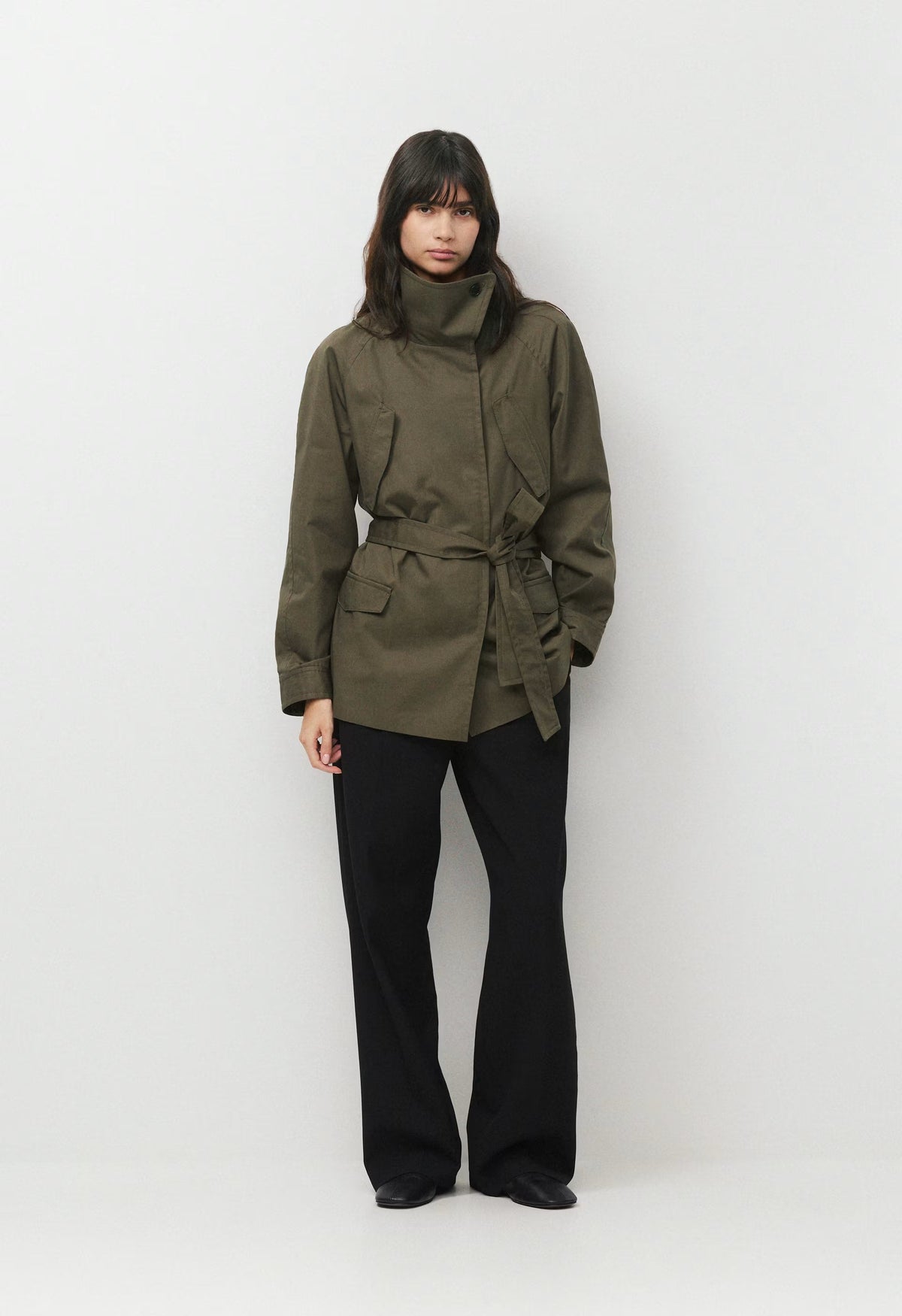 The Nightingale Trench Coat - City Twill - ATLAS OLIVE