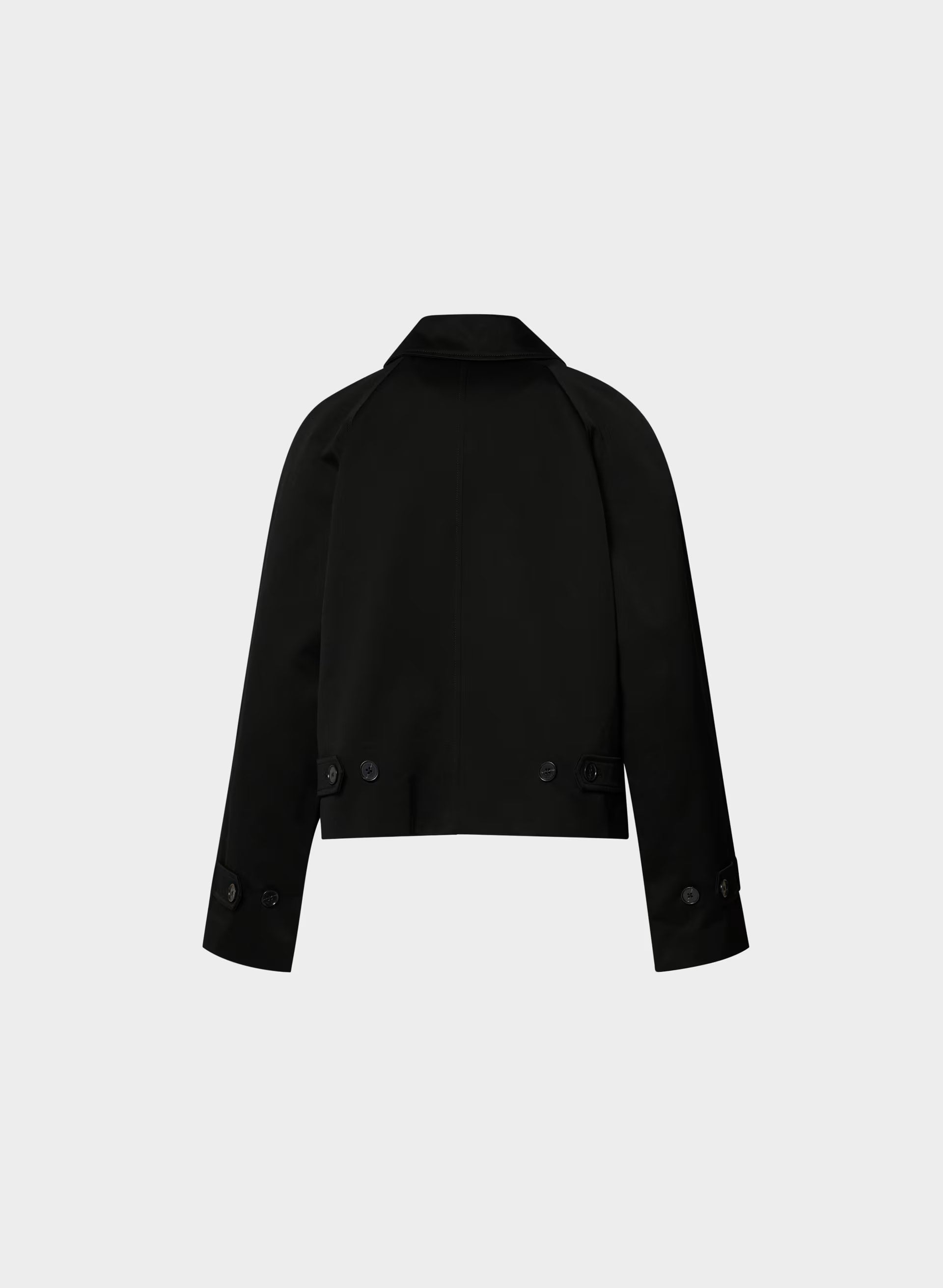 The Regent Short Trench Coat - Rich Twill - BLACK