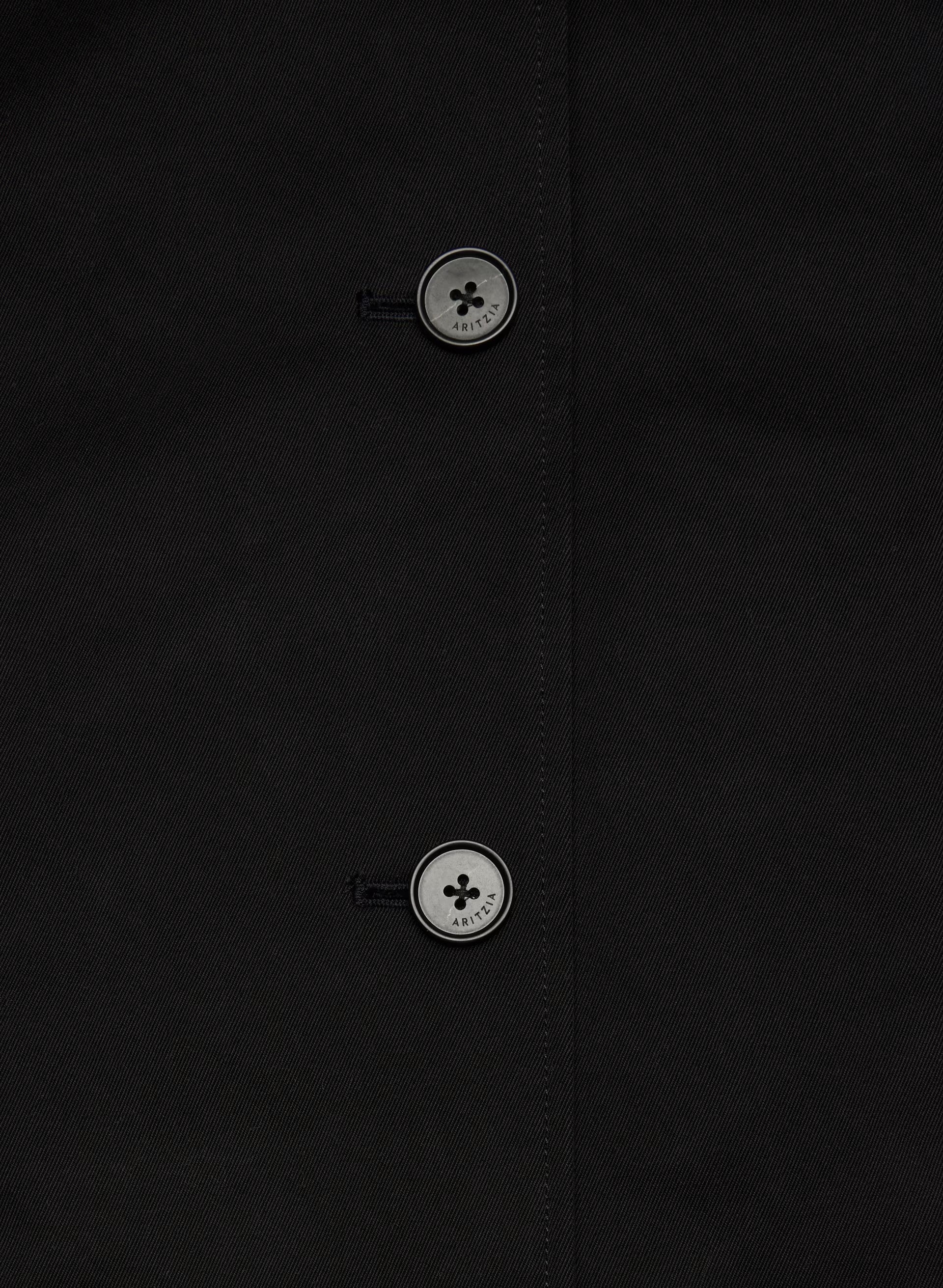 The Regent Short Trench Coat - Rich Twill - BLACK