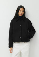 The Regent Short Trench Coat - Rich Twill - BLACK