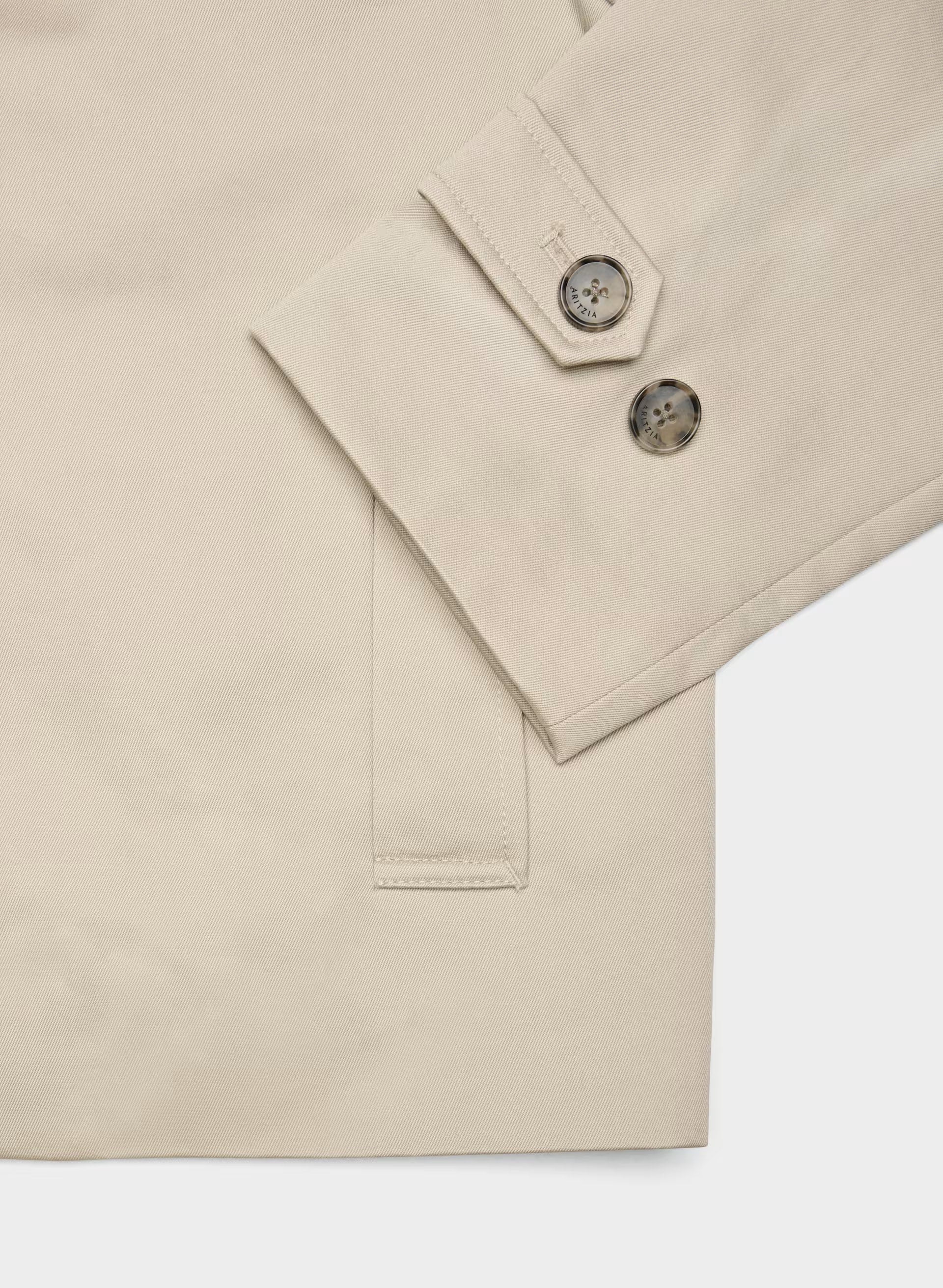 The Regent Short Trench Coat - Rich Twill - MARCONA BEIGE