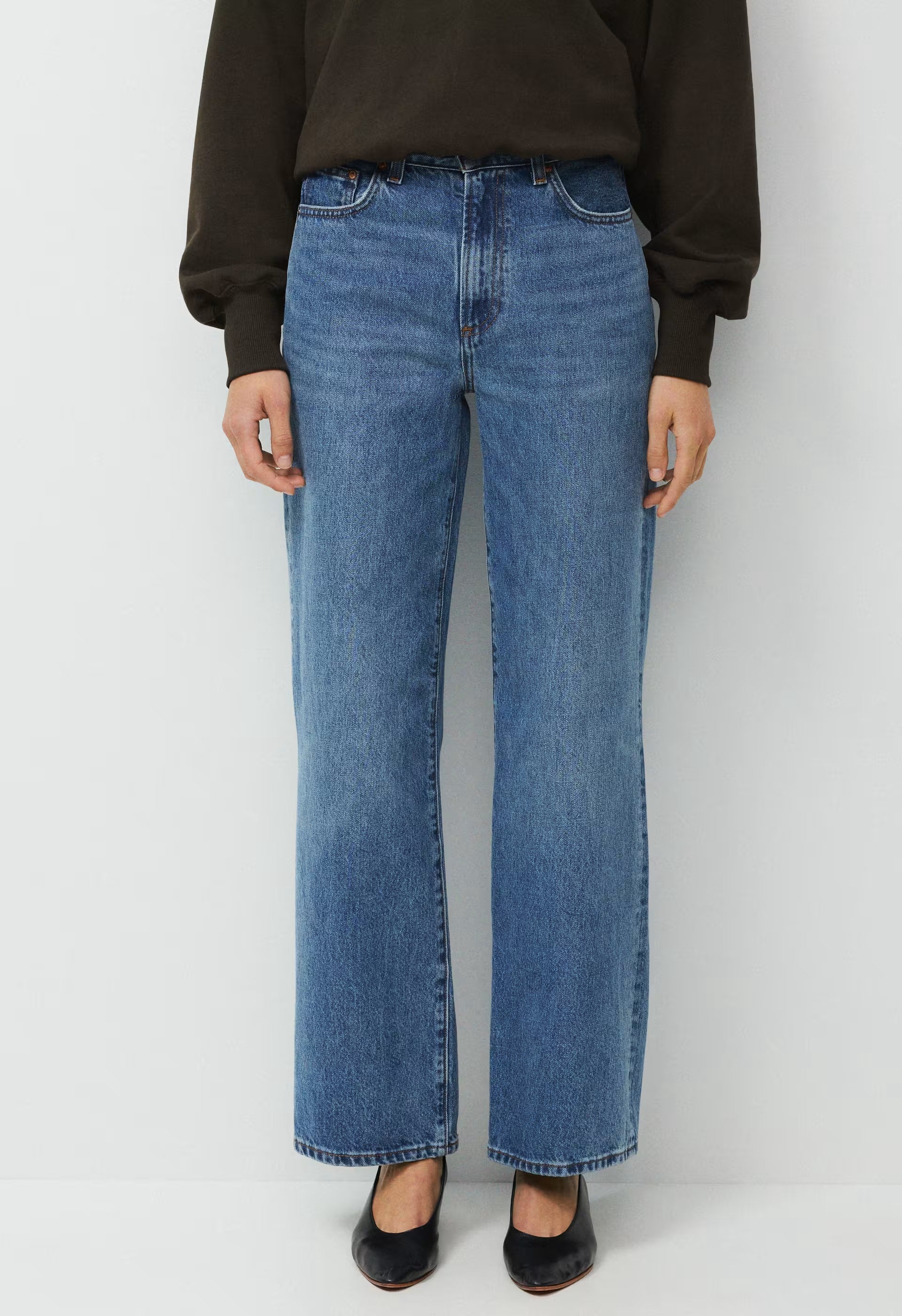 Denim Forum The Farrah Hi-Rise Wide Jean - 5 YRS KISS N TELL BLEU