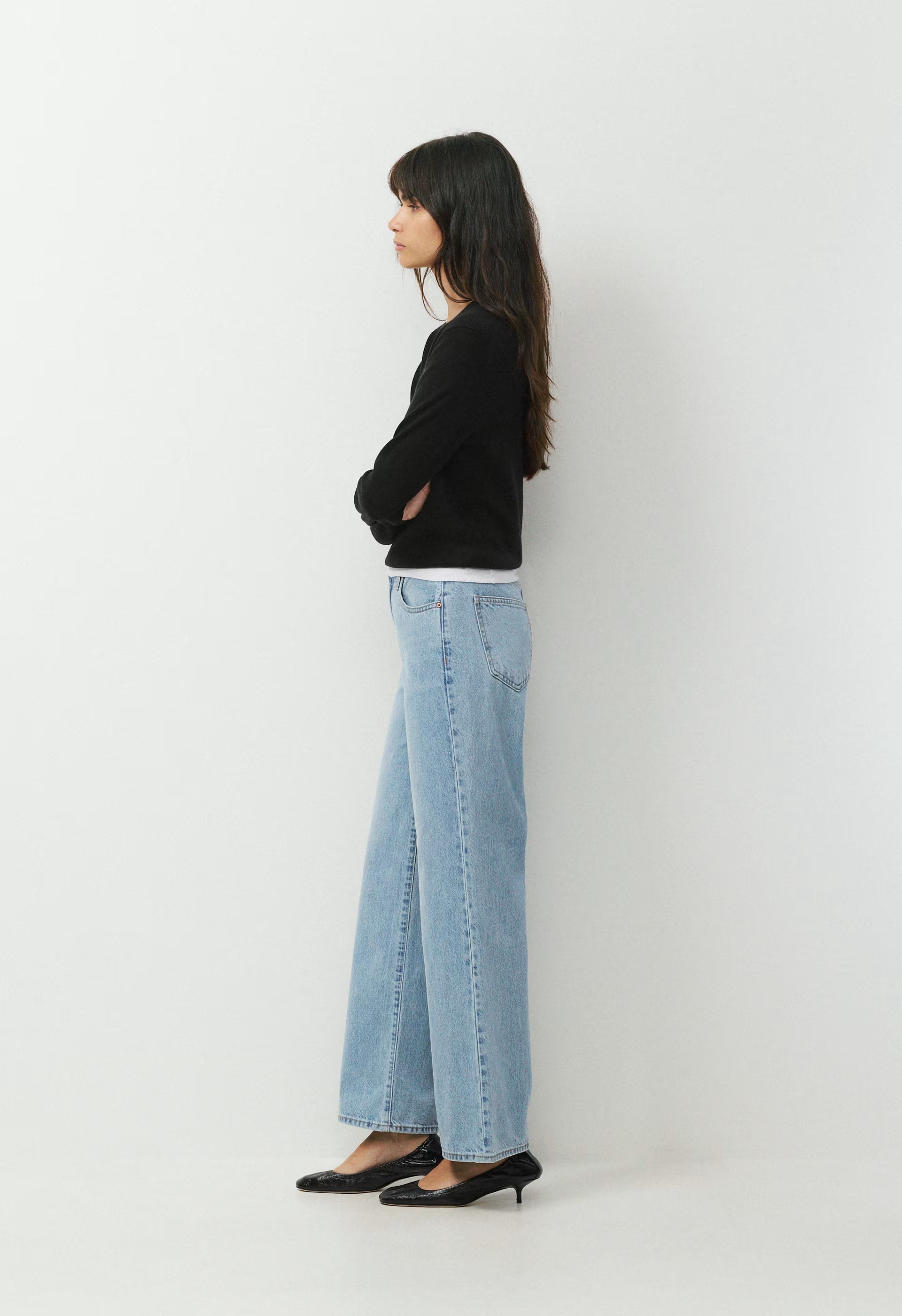 Denim Forum The Farrah Hi-Rise Wide Jean - 7 YRS BLEU TABOO