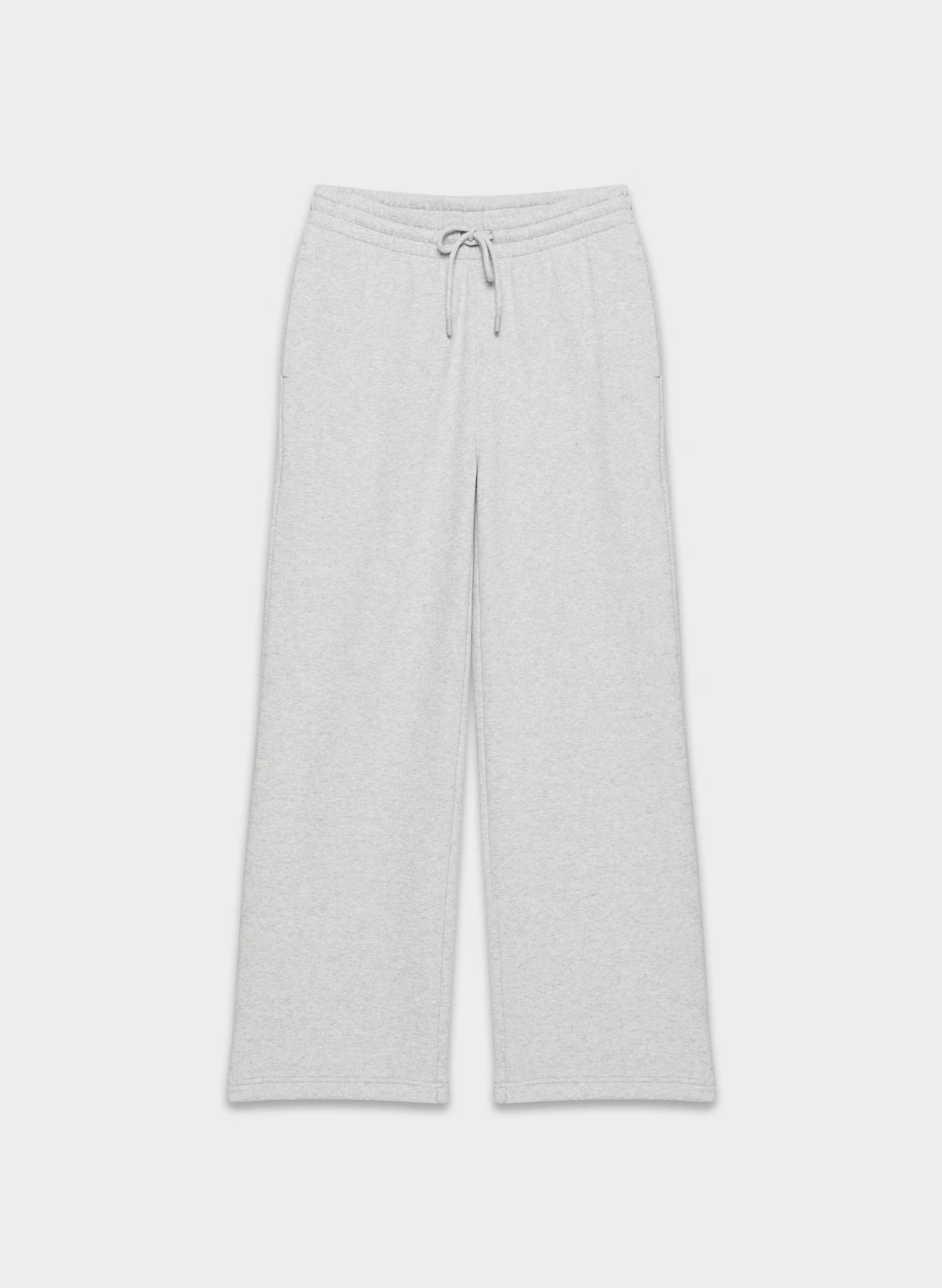 Cozy Sweatfleece Boyfriend Wide Sweatpant - HEATHER CHROME