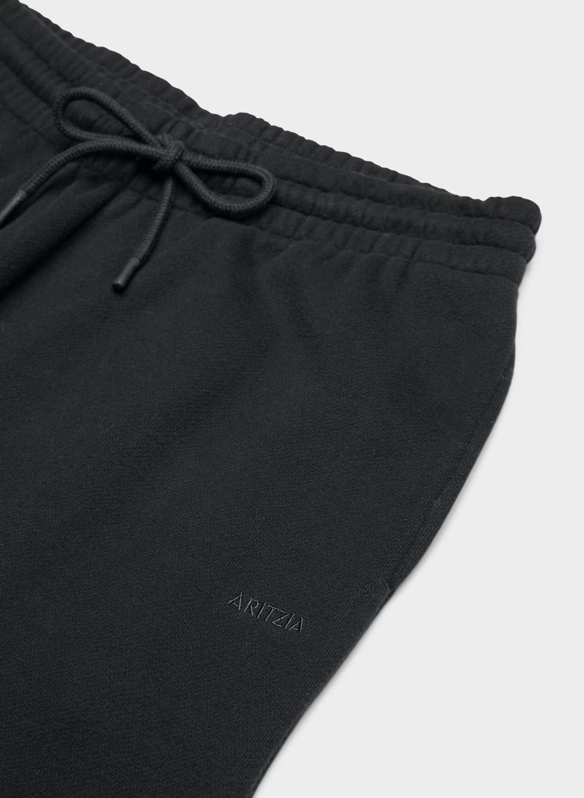 Cozy Sweatfleece Boyfriend Wide Sweatpant - BLACK