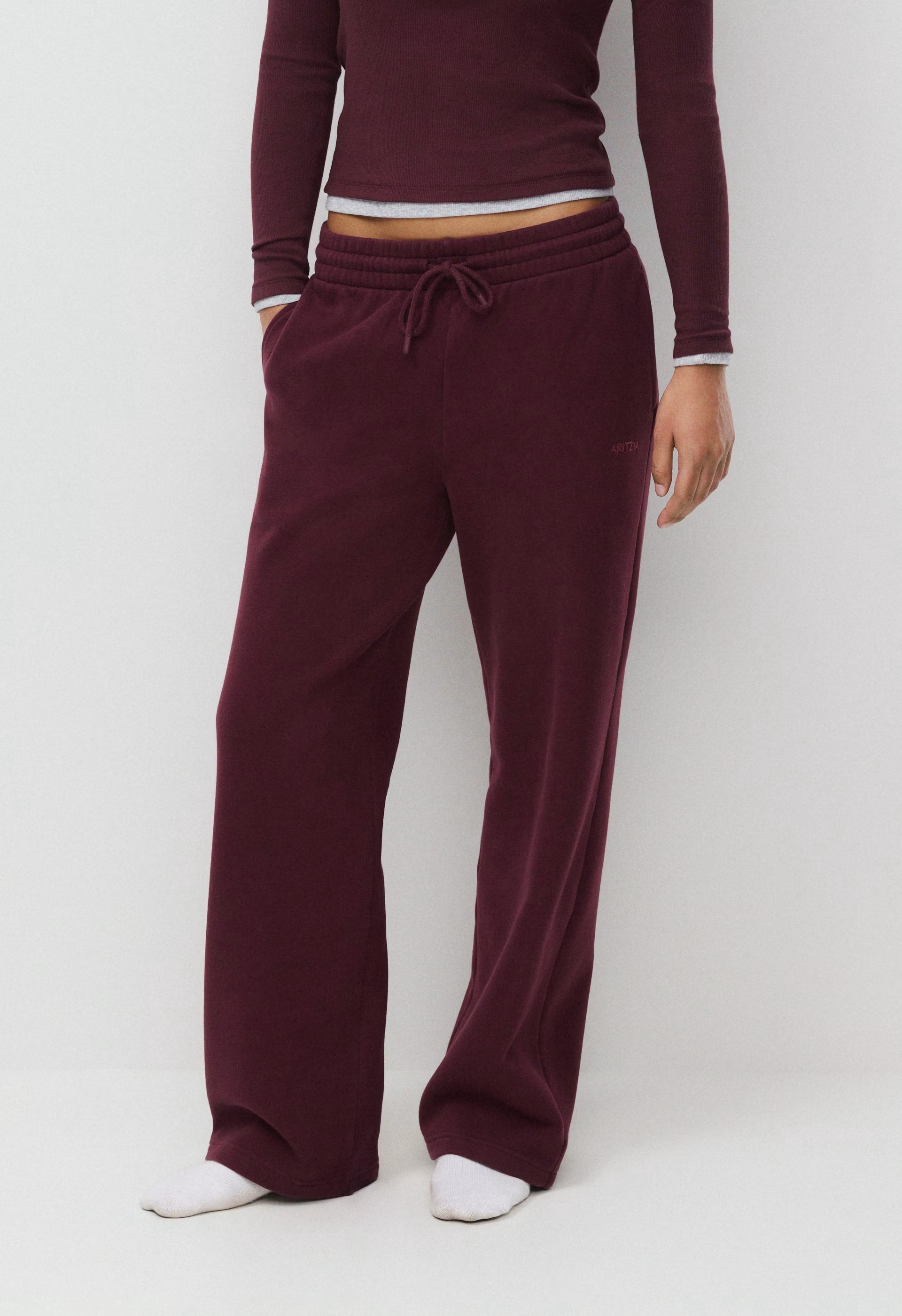 Cozy Sweatfleece Boyfriend Wide Sweatpant - HEATHER CHROME