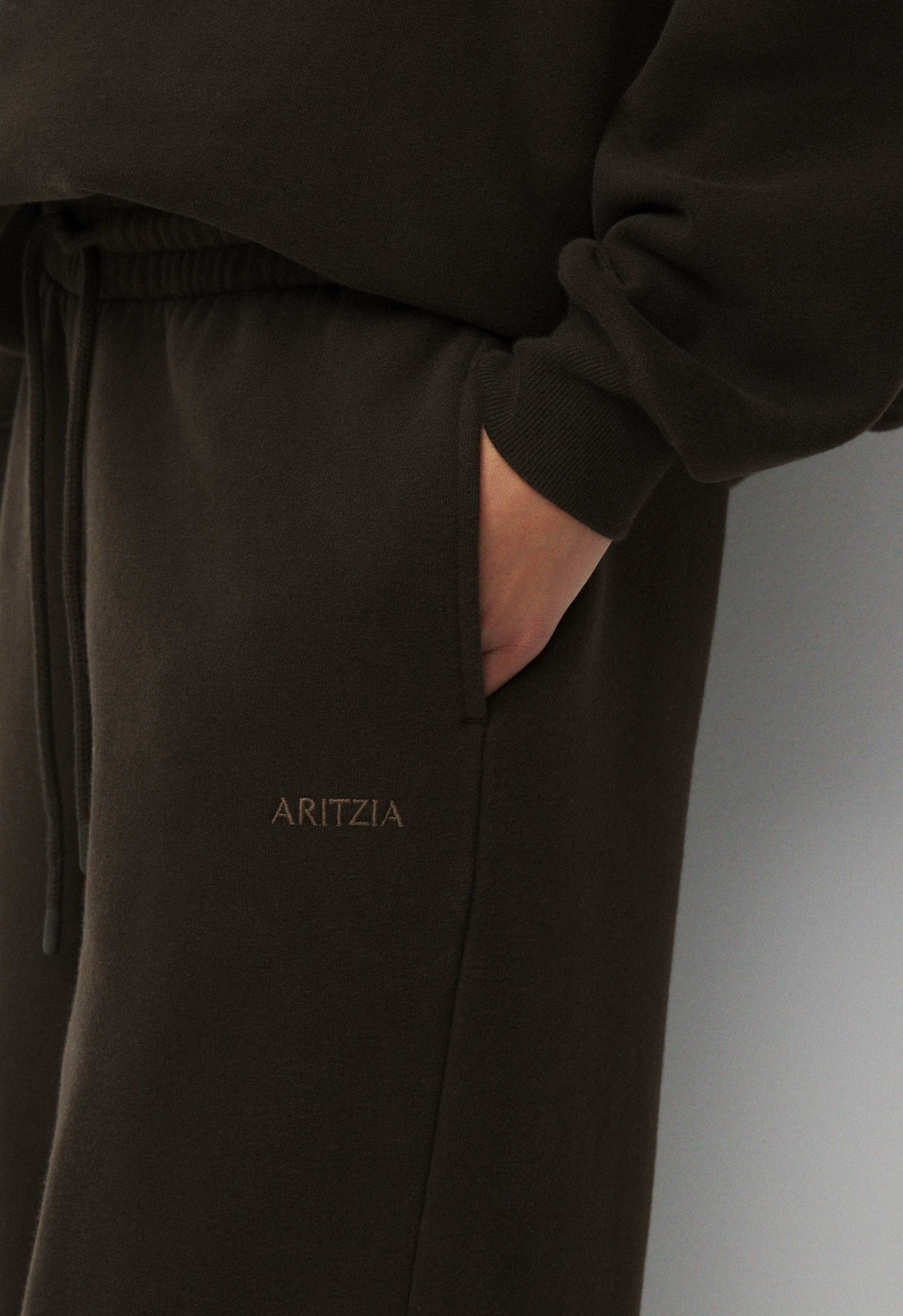 Cozy Sweatfleece Boyfriend Wide Sweatpant - CACAO NIB BROWN
