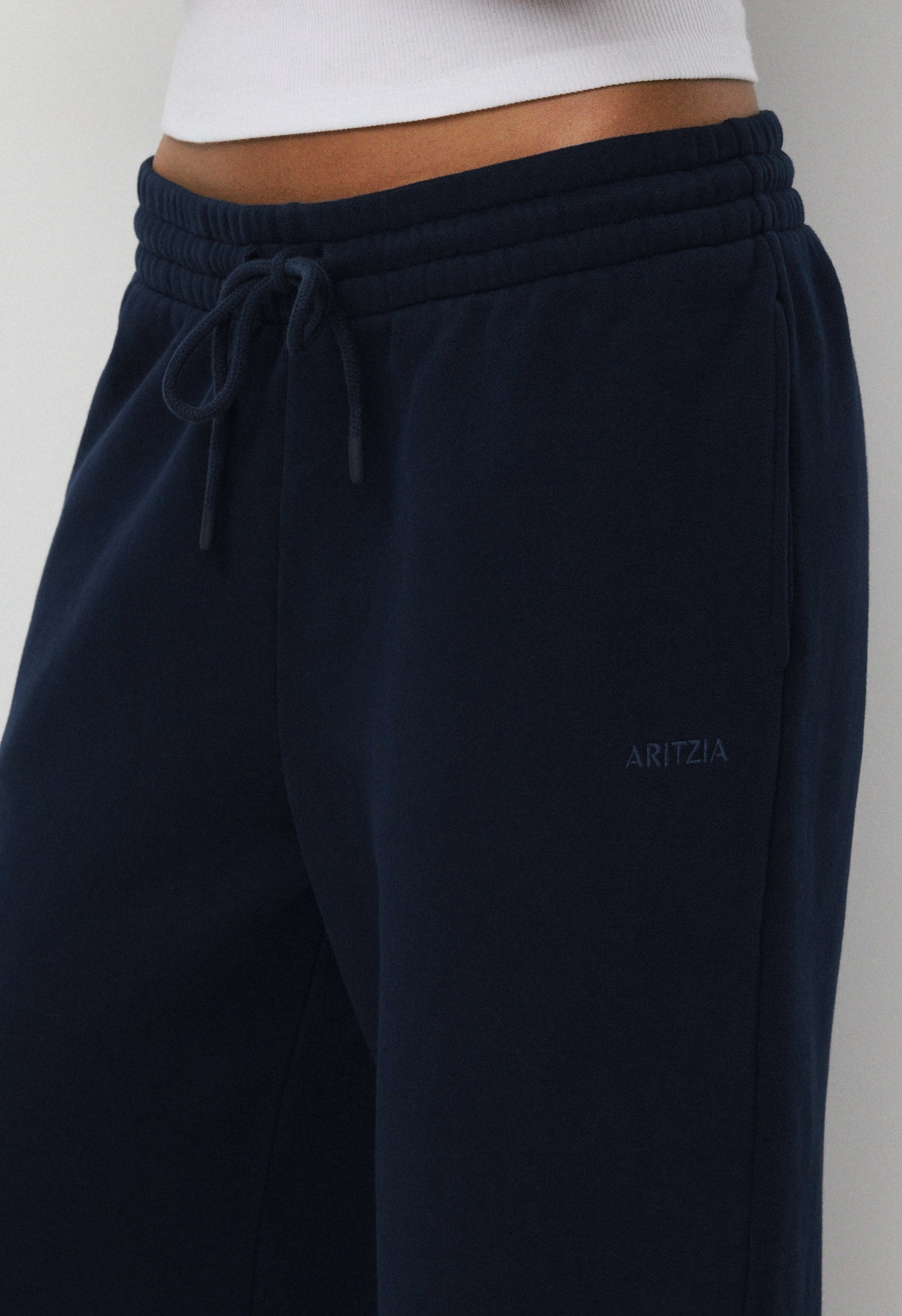 Cozy Sweatfleece Boyfriend Wide Sweatpant - ADMIRAL NAVY