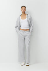 Cozy Sweatfleece Boyfriend Wide Sweatpant - HEATHER CHROME