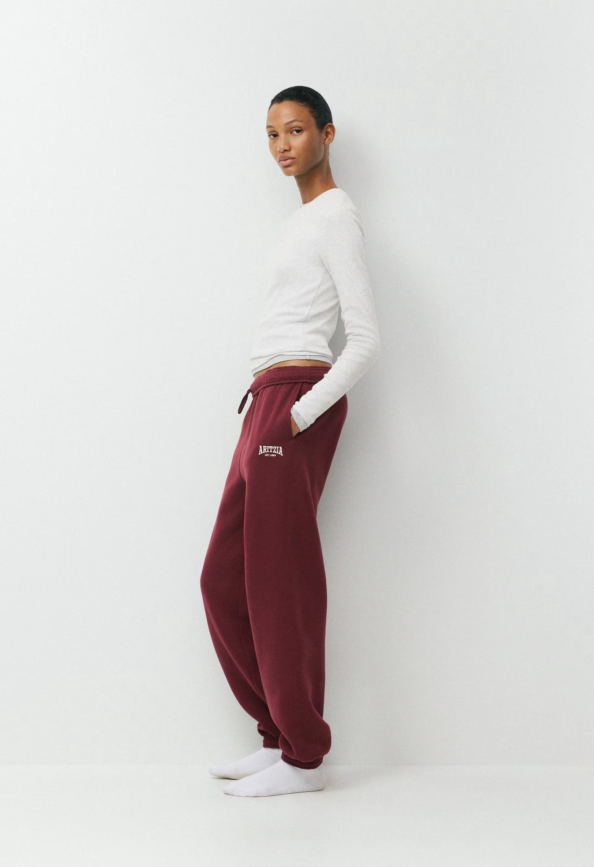 Cozy Sweatfleece Mega Jogger - SMAC BURGUNDY/LT BIRCH