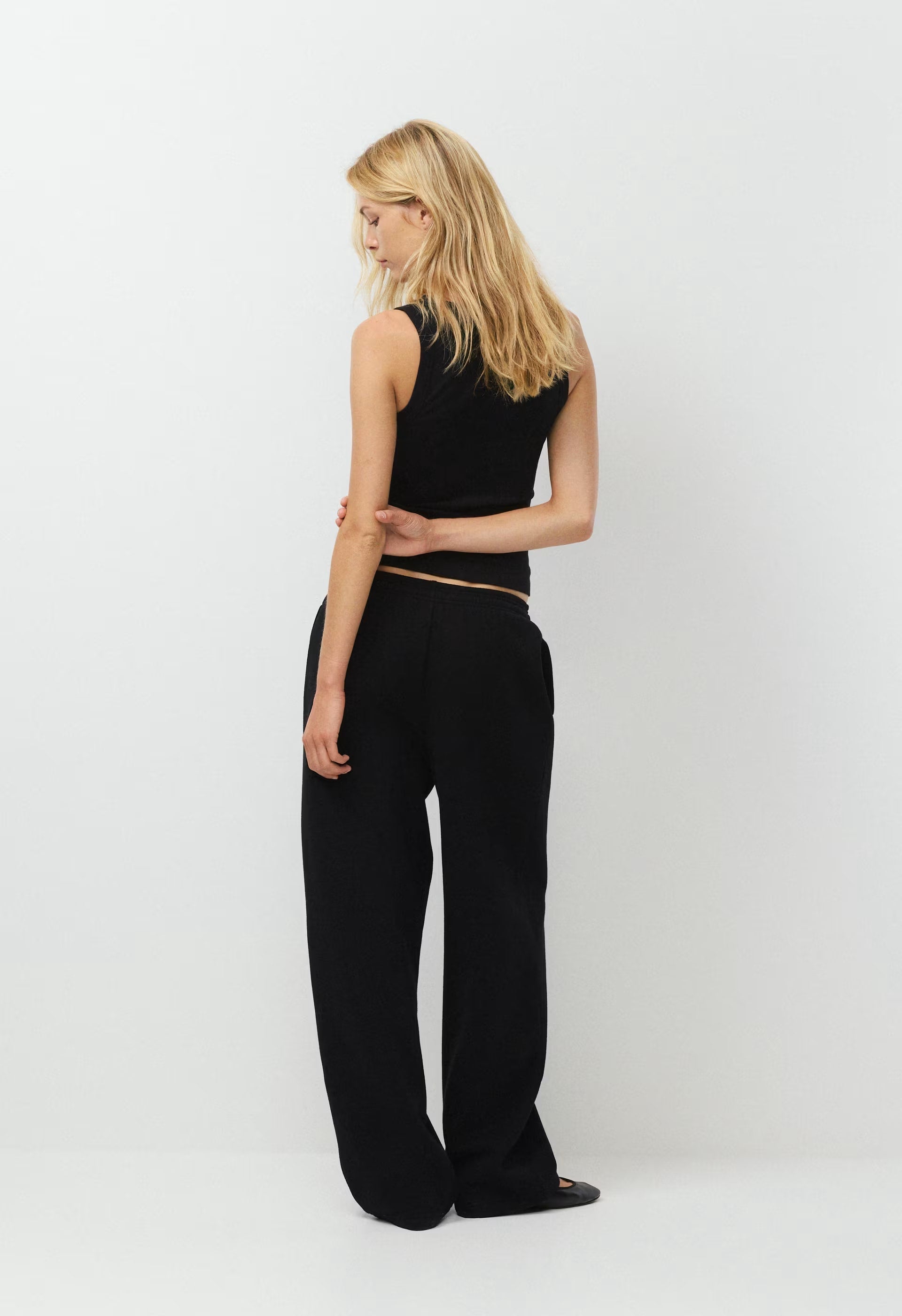 Cozy Sweatfleece Boyfriend Barrel Sweatpant - BLACK