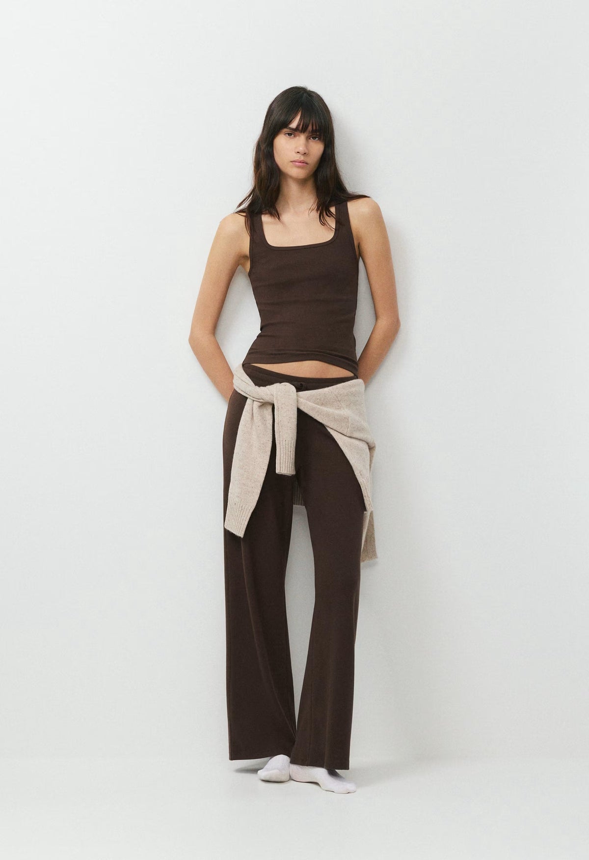 HomeStretch™ Rib Kickback Pant - RICH MOCHA BROWN