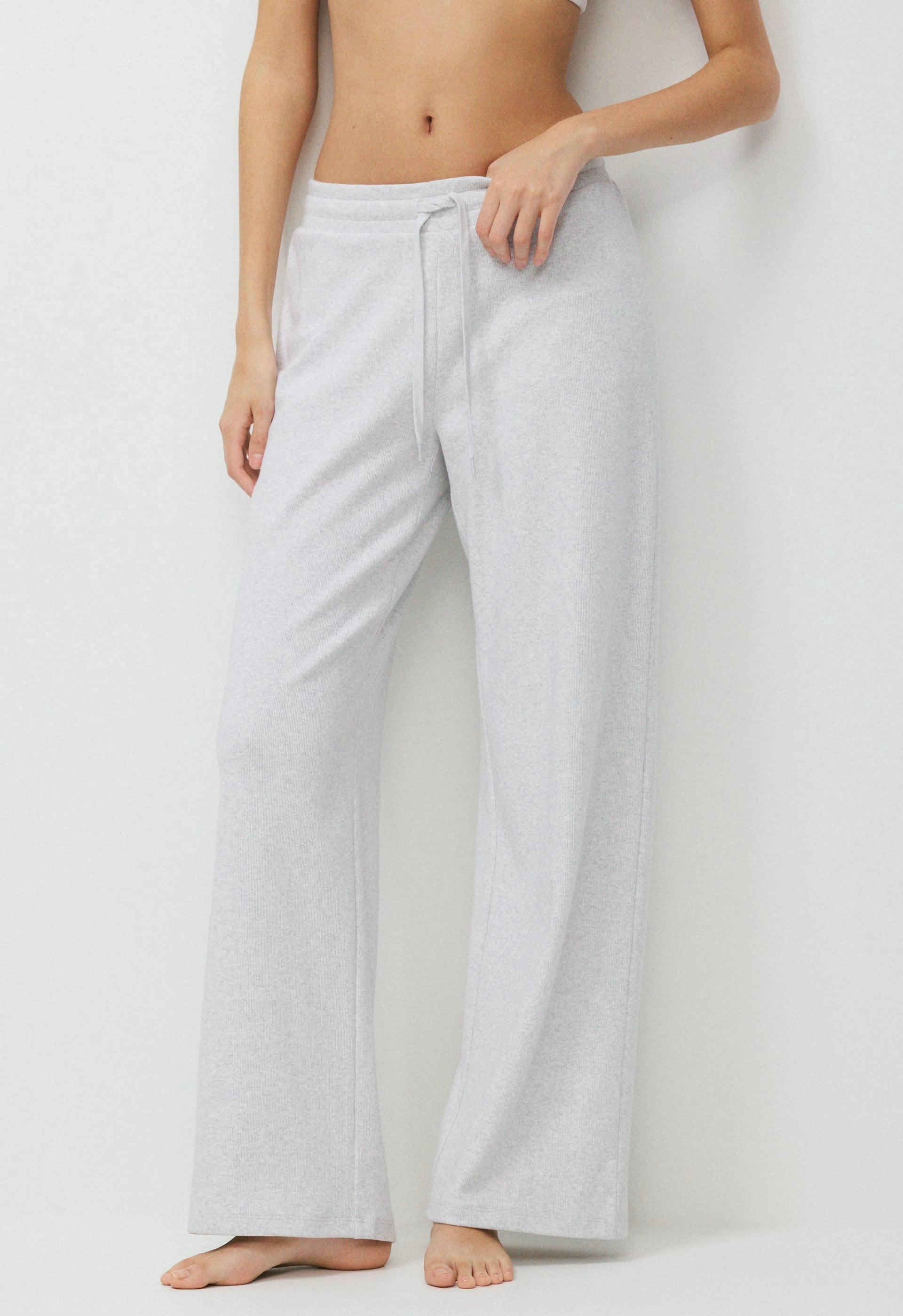 HomeStretch™ Rib Kickback Pant - HEATHER CLOUD WHITE