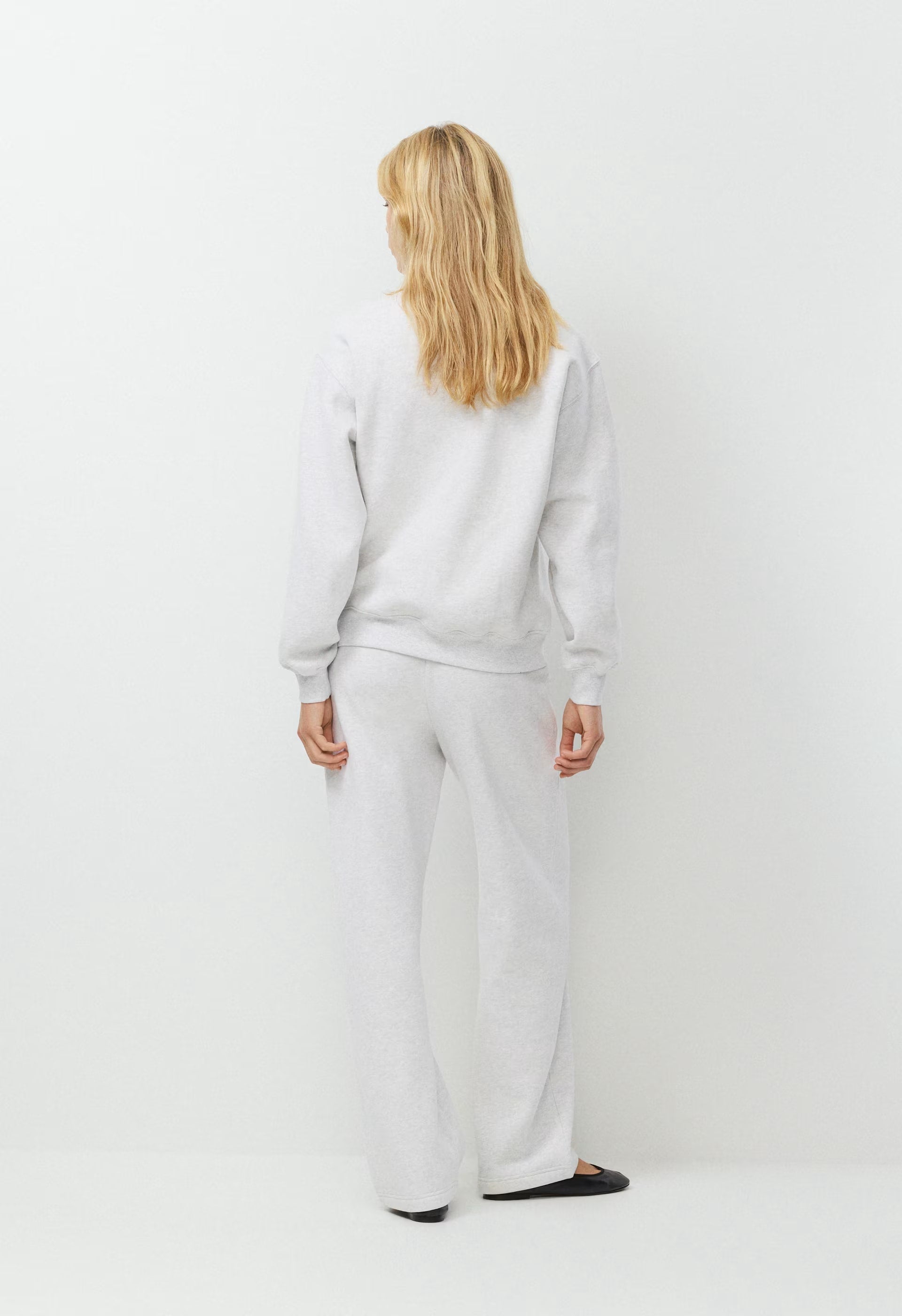 Cozy Sweatfleece Perfect Banded Sweatpant - HEATHER CLOUD WHITE