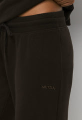 Cozy Sweatfleece Perfect Banded Sweatpant - CACAO NIB BROWN