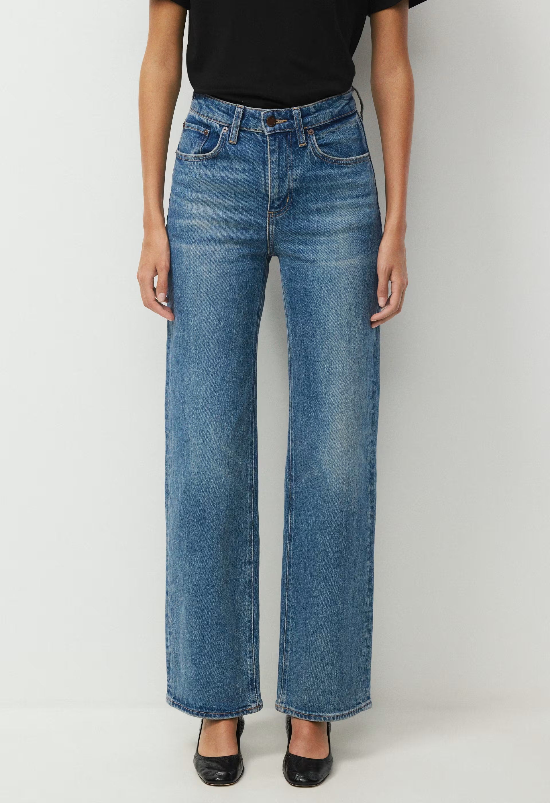 Denim Forum Remy Hi-Rise Wide Jean - VINTAGE MEDIUM BLUE