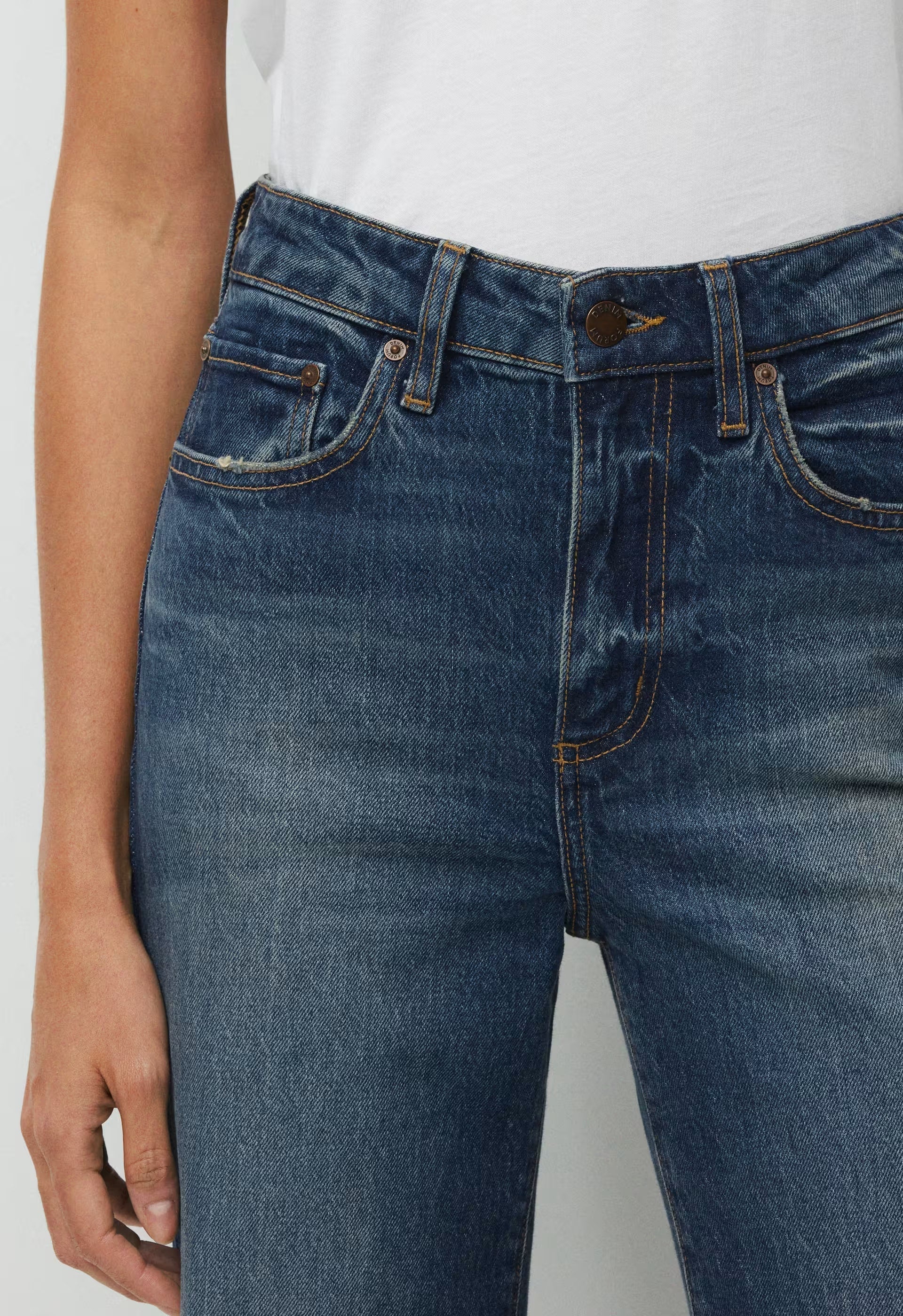 Denim Forum Remy Hi-Rise Wide Jean - VINTAGE DARK BLUE