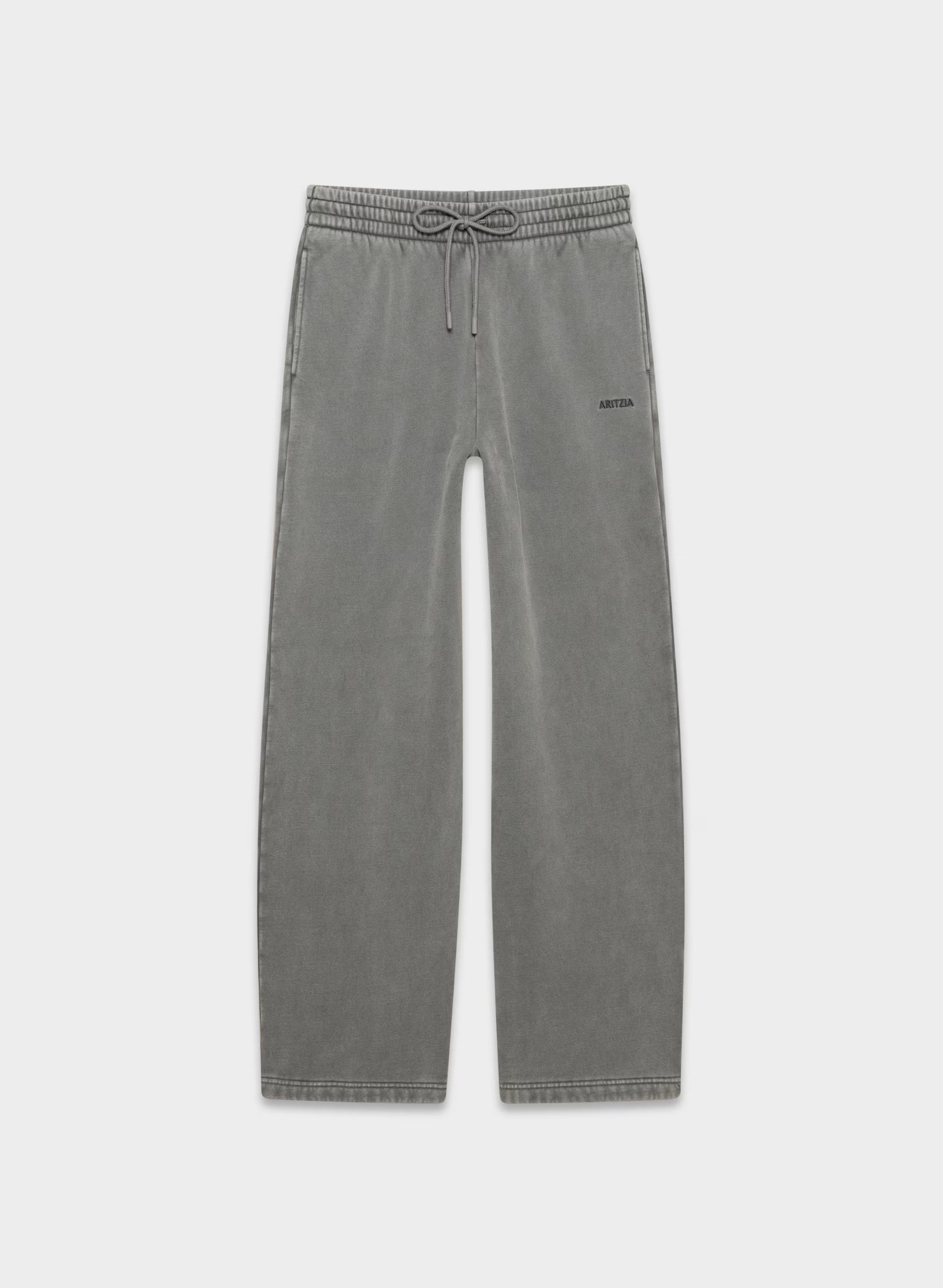 Cozy Sweatfleece Boyfriend Wide Sweatpant - LIVED-IN DARK GREY