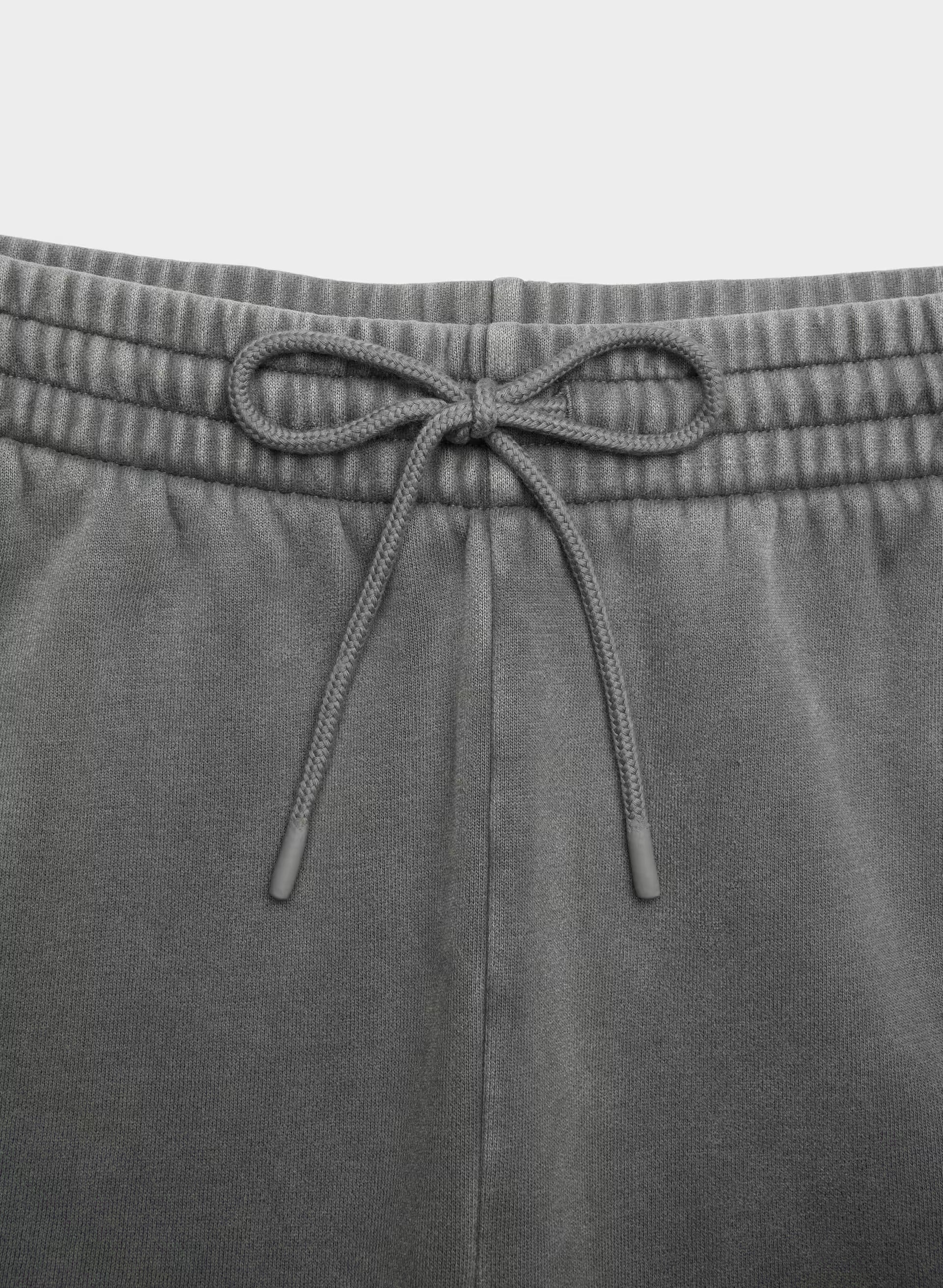 Cozy Sweatfleece Boyfriend Wide Sweatpant - LIVED-IN DARK GREY