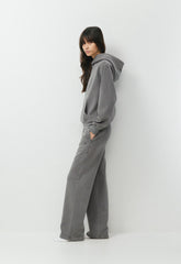 Cozy Sweatfleece Boyfriend Wide Sweatpant - LIVED-IN DARK GREY