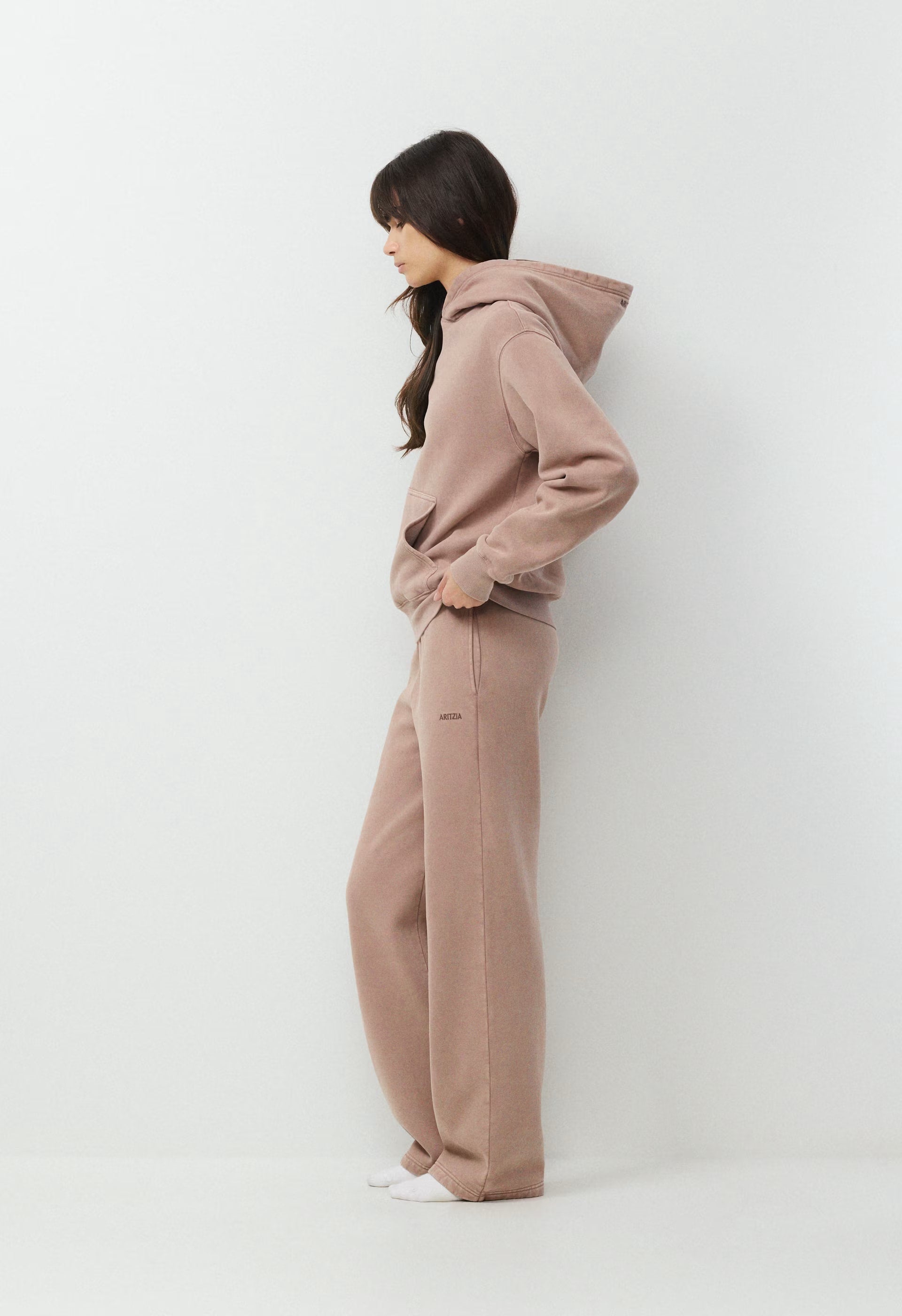 Cozy Sweatfleece Boyfriend Wide Sweatpant - LIVED-IN DUSTY MAUVE