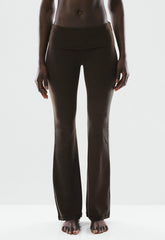 BUTTER Foldover Flare 32 Legging - CACAO NIB BROWN