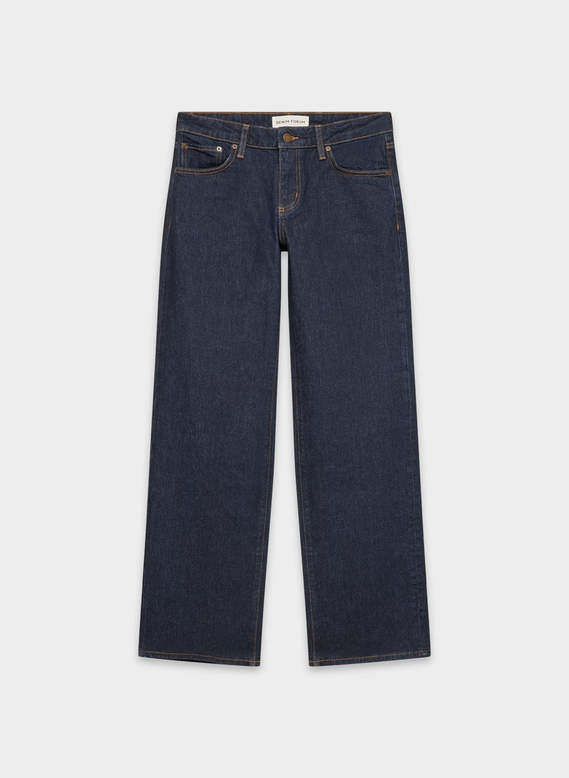 Denim Forum Salma Super Lo-Rise Straight Jean - NO-STRESS DARK BLUE