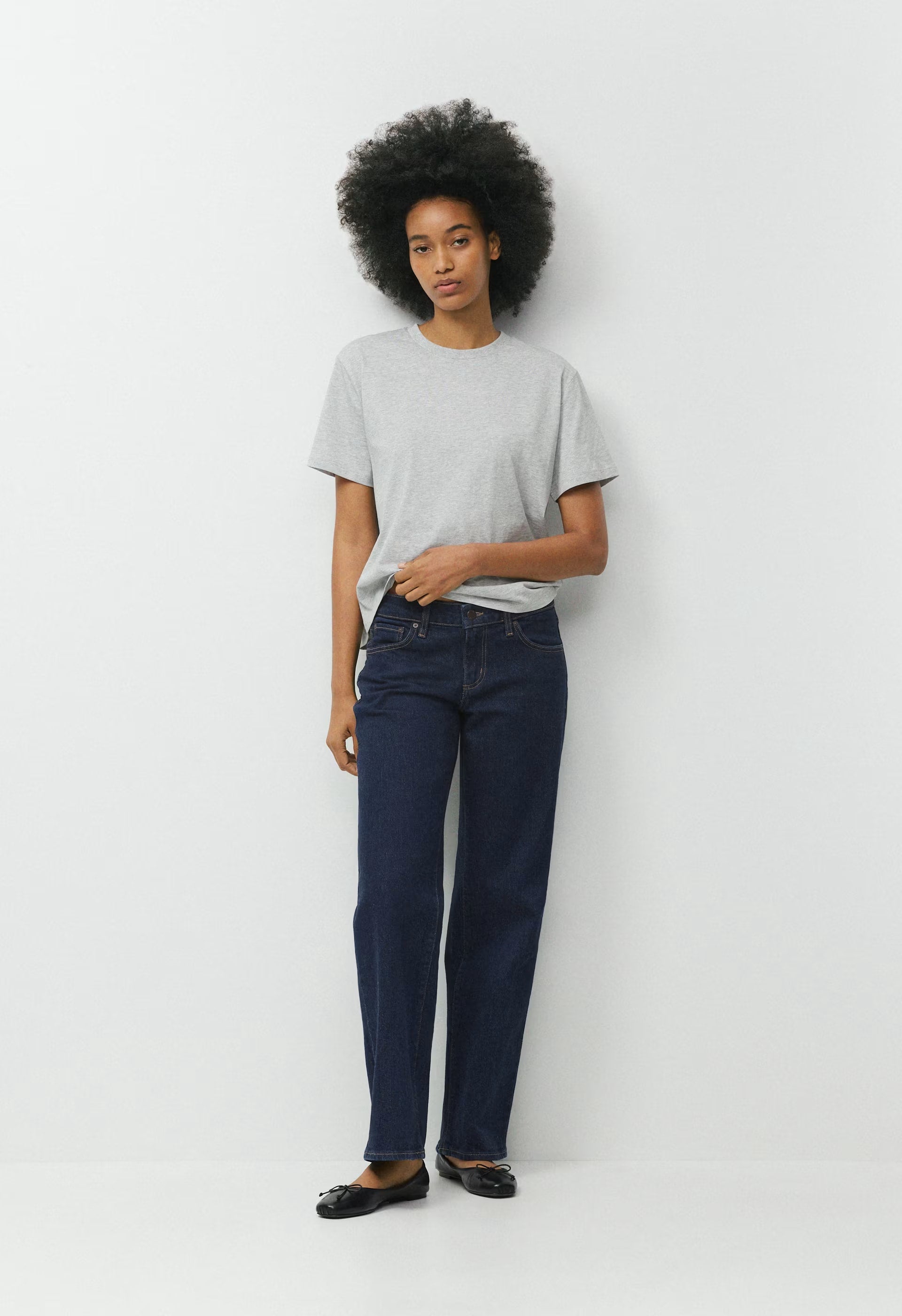 Denim Forum Salma Super Lo-Rise Straight Jean - NO-STRESS DARK BLUE