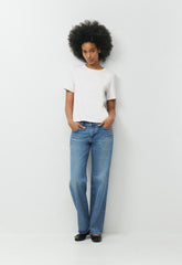 Denim Forum Salma Super Lo-Rise Straight Jean - VINTAGE MEDIUM BLUE