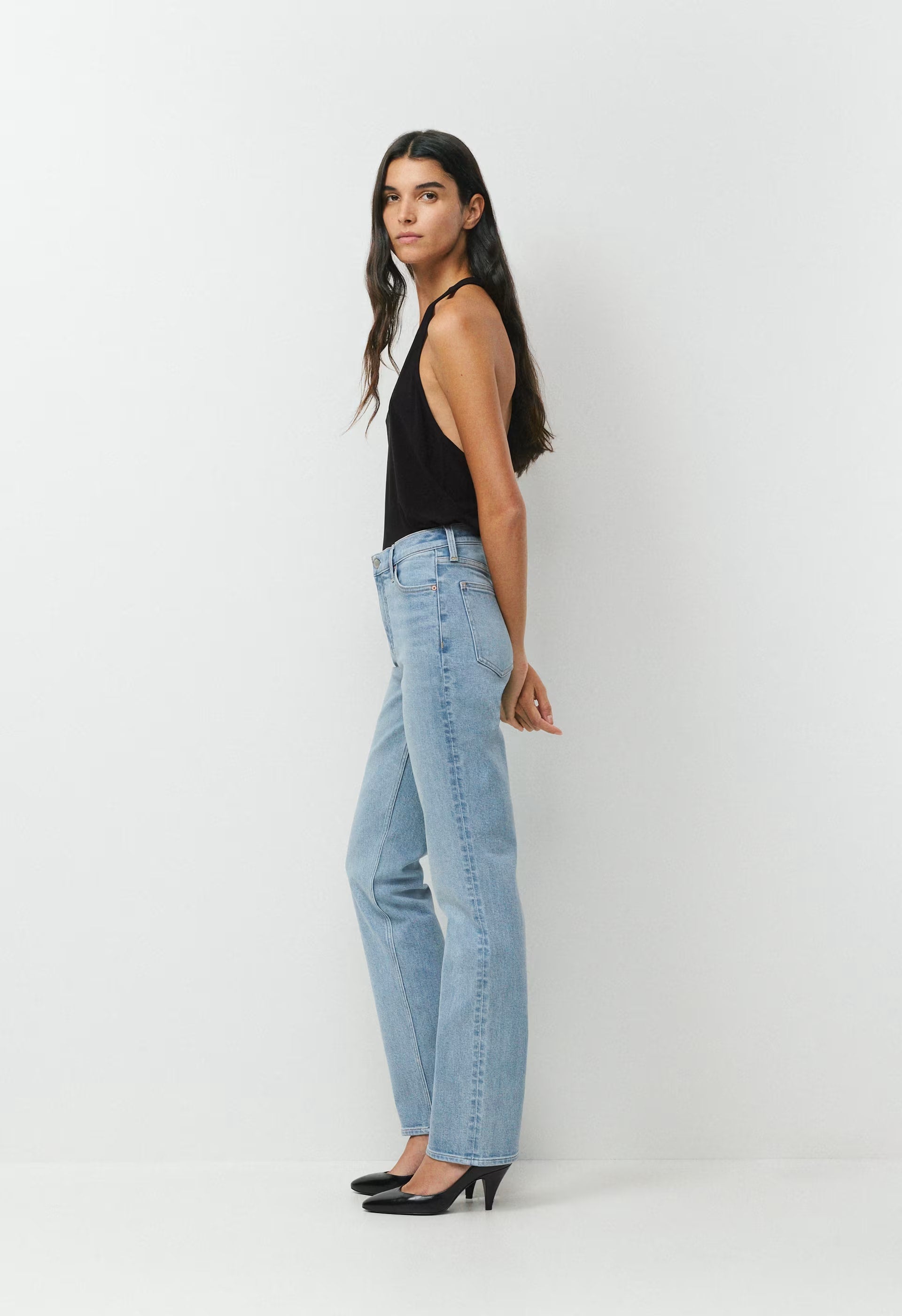 Denim Forum The ‘90s Snatched Hi-Rise Straight Jean - 7 YRS BLEU TABOO