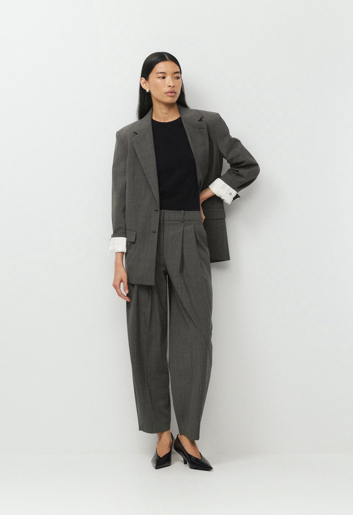 Milieu Wool Pant - HTR CHARCOAL/ HTR BLK