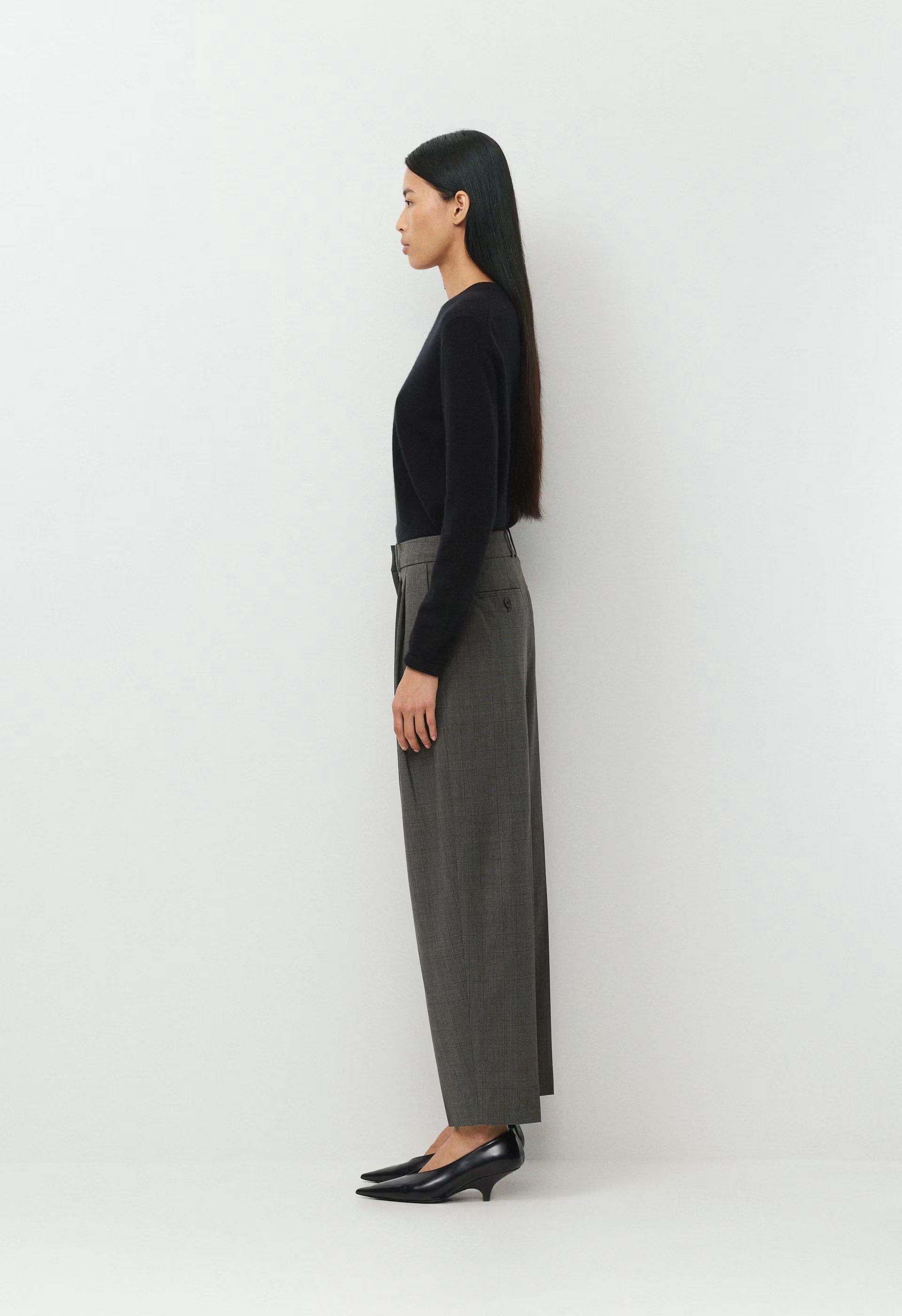 Milieu Wool Pant - HTR CHARCOAL/ HTR BLK