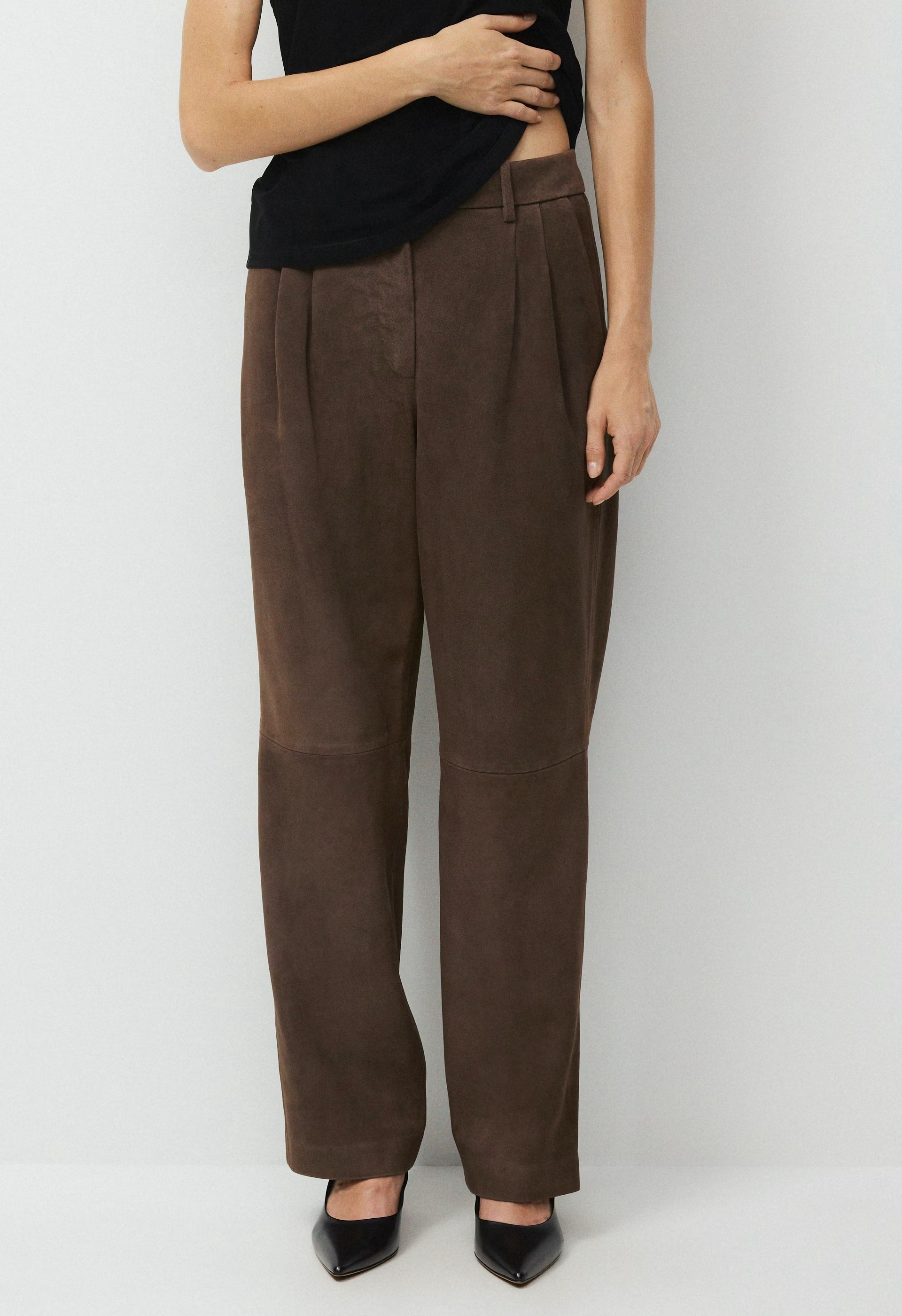 Vivian Pant - Suede - DARK CHOCOLATE