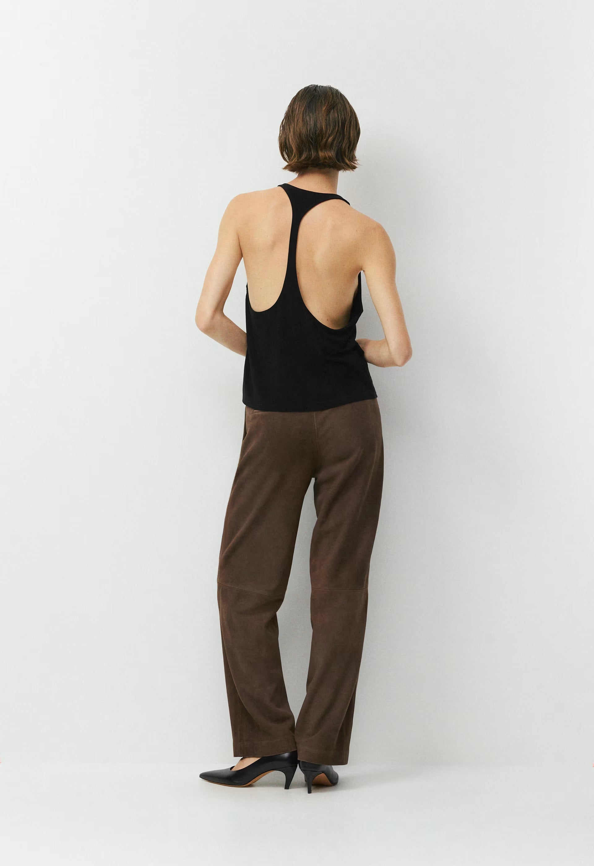 Vivian Pant - Suede - DARK CHOCOLATE