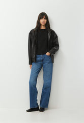 Denim Forum The Farrah Hi-Rise Wide Jean - VNTGE MD DARK BLUE