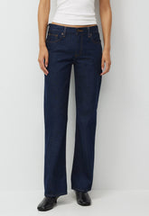 Denim Forum The Farrah Lo-Rise Wide Jean - NO-STRESS DARK BLUE