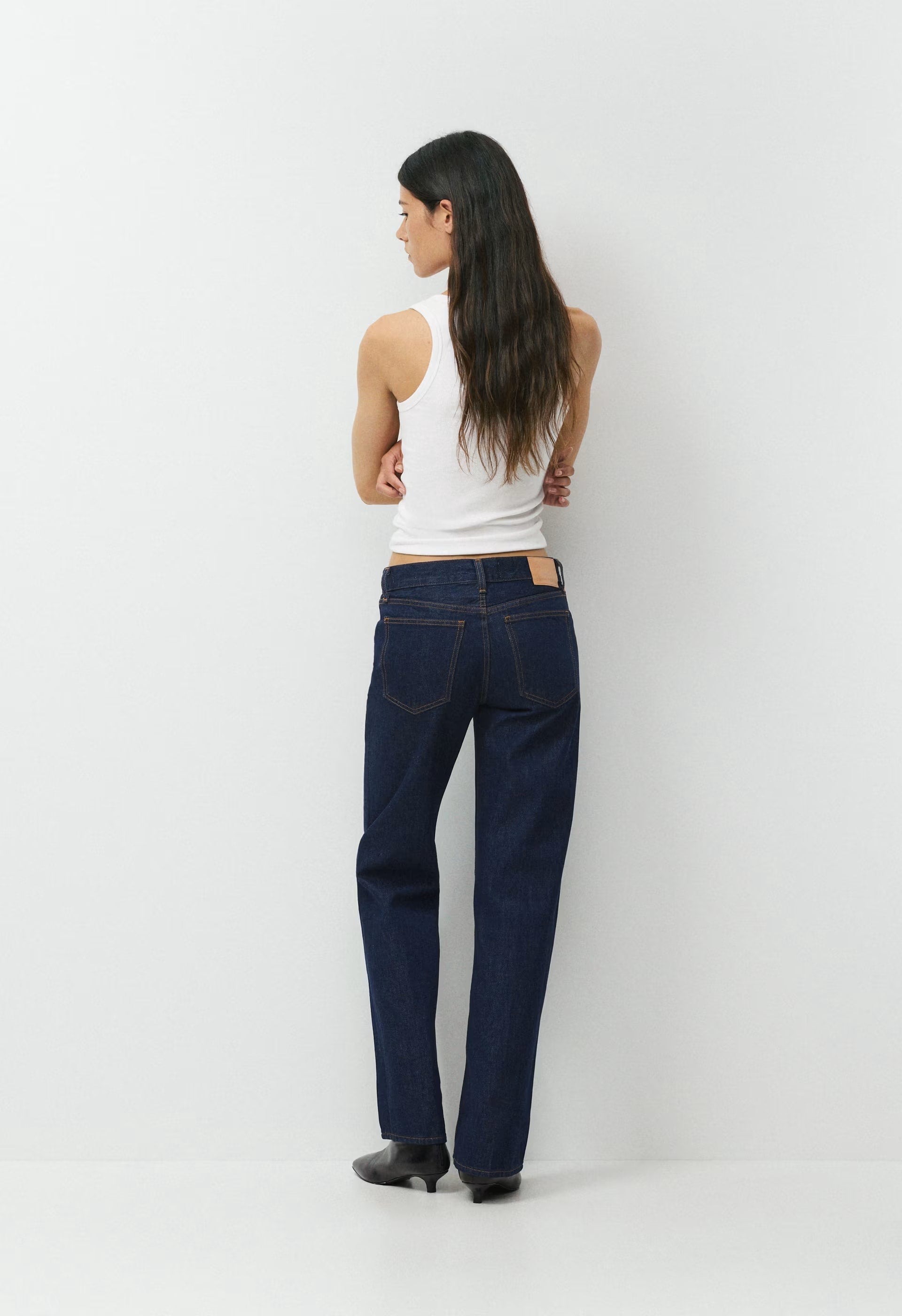 Denim Forum The Farrah Lo-Rise Wide Jean - BLACK EYELINER